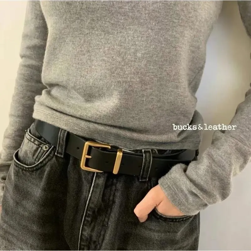 【現貨+預購】Bucks & leather -率性金釦真皮皮帶