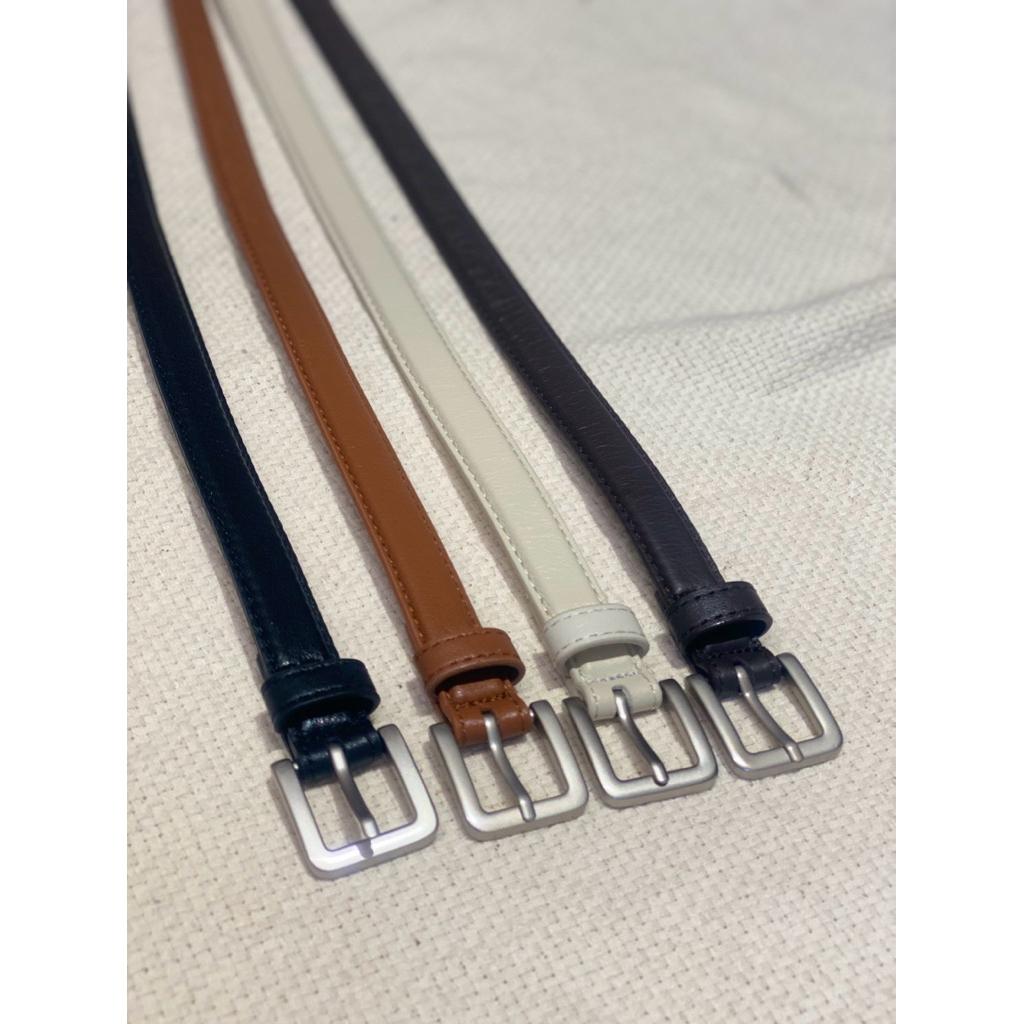 【全色現貨】Mumu select。正韓 細版真皮方塊簡約皮帶 腰帶 羊皮 加分配件 襯托腰線