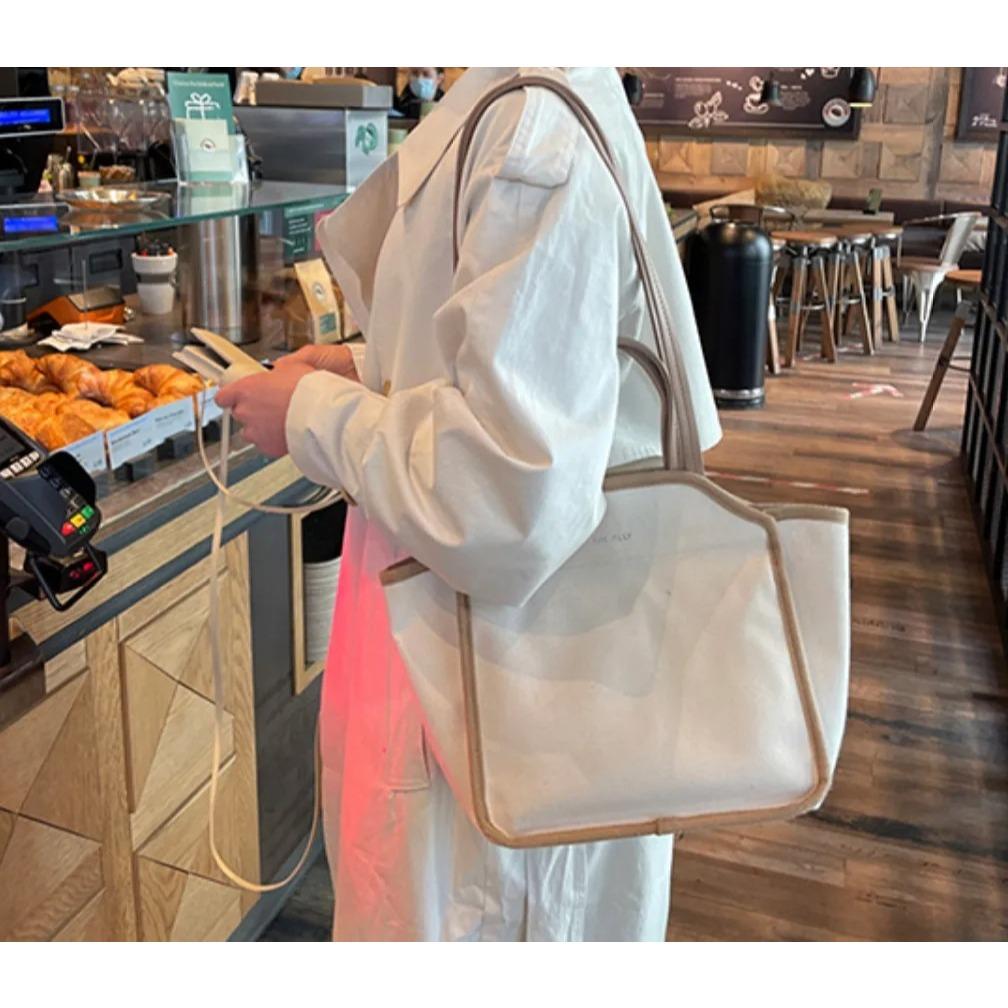 【現貨實拍+預購】Mumu select。The ally mond bag 氣質肩背手提兩用多功能帆布包