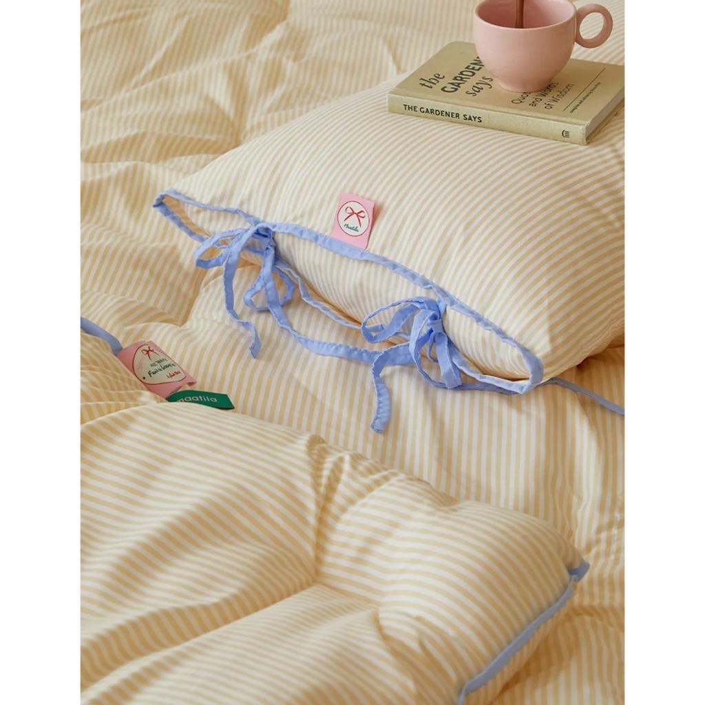 【現貨+預購】Mumu select。韓國新色！四季被✨法式繽紛條紋滾邊抗敏棉被