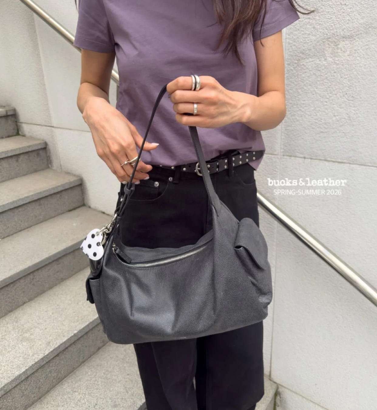 【現貨+預購】Bucks & leather -double pocket bag