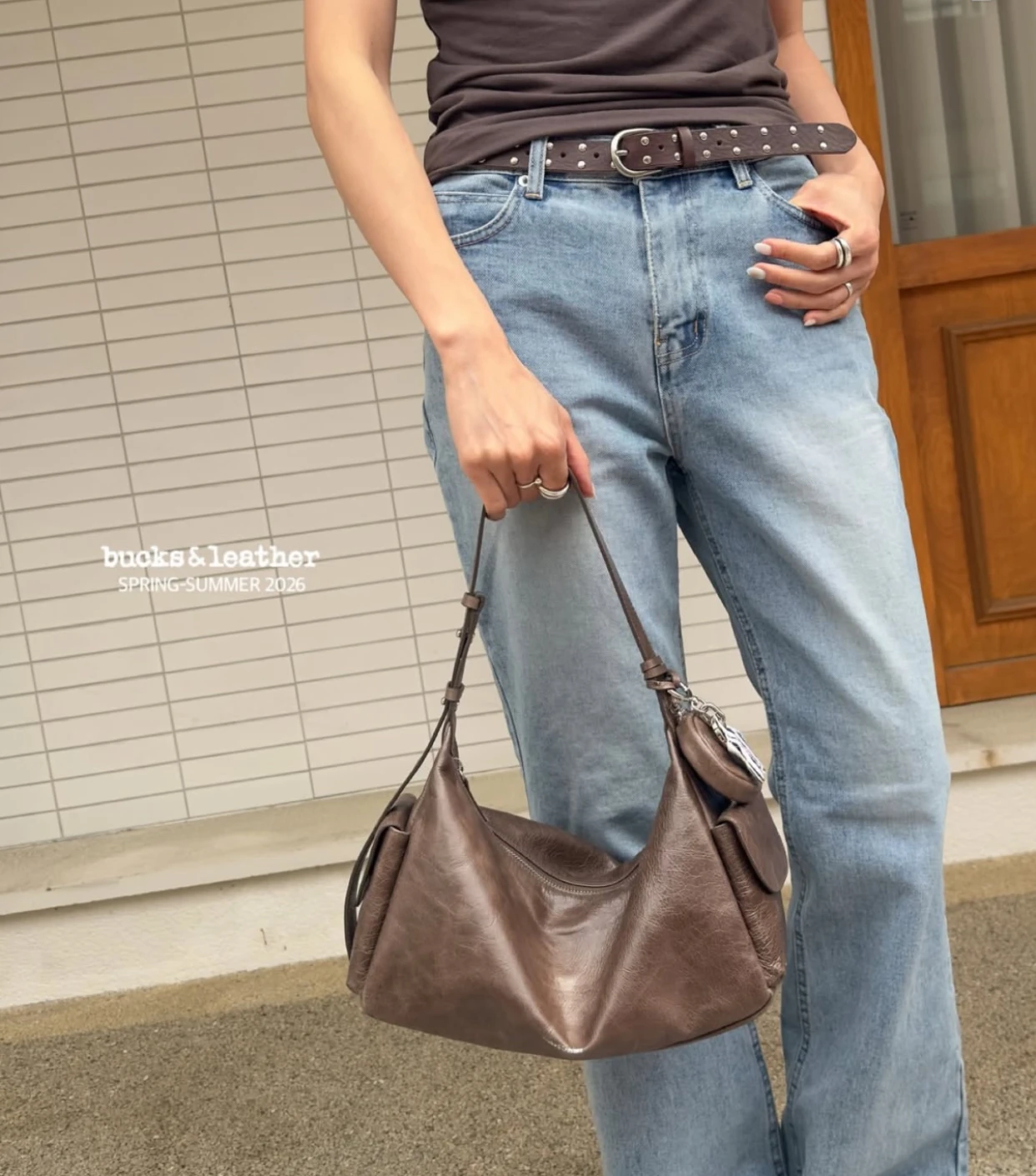 【現貨+預購】Bucks & leather -double pocket bag