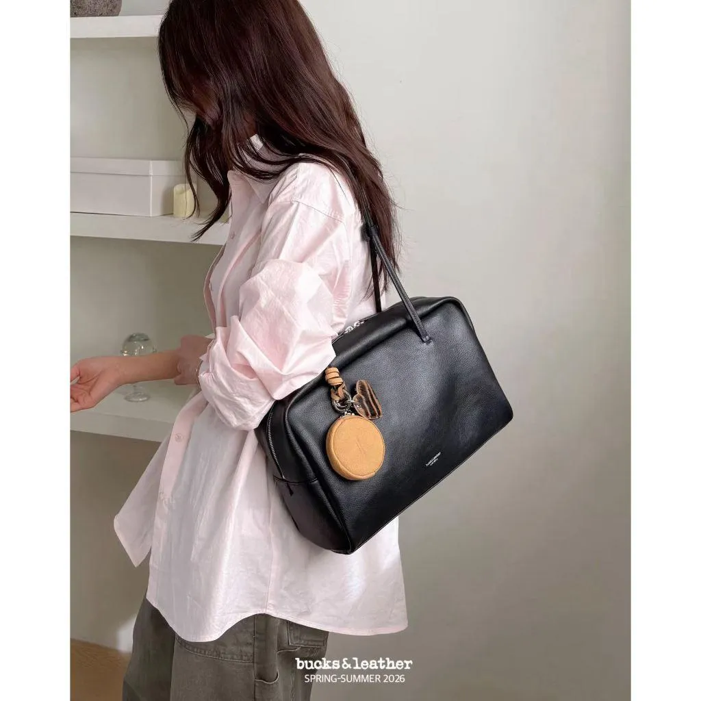 【小黑、銀、紅現貨＋預購】正韓Bucks &leather 法式吐司包    大、中、小款