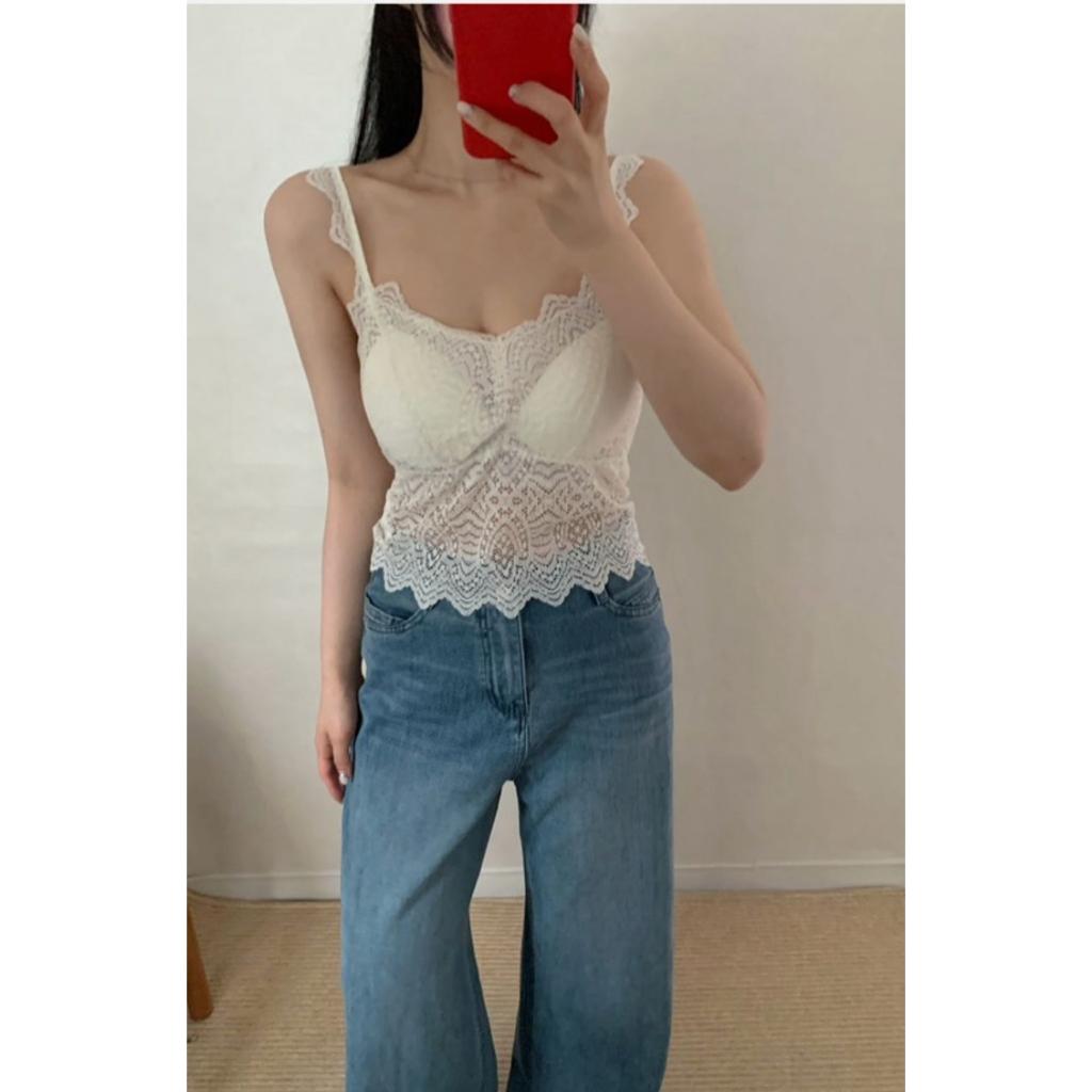 【現貨實拍+預購】Mumu select 。韓式好看推薦!雪紡微透Bra Top