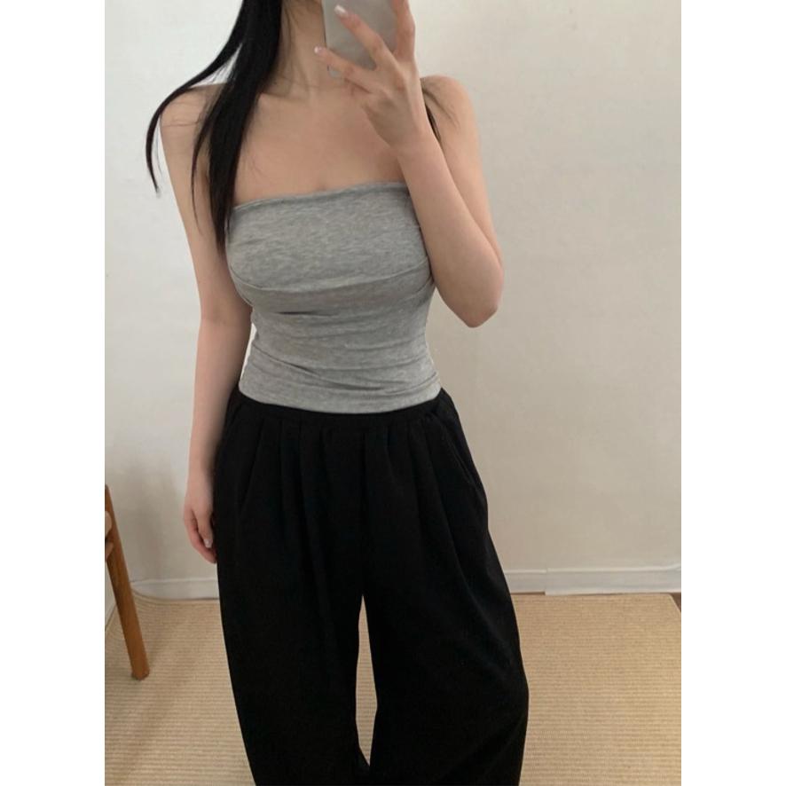 【現貨實拍+預購】Mumu select 。韓式好看推薦！平口無肩帶Bra Top