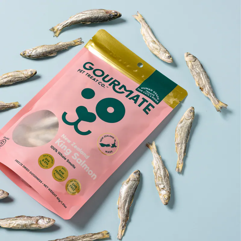 Gourmate 美食家｜國王鮭魚小魚乾凍乾 40g (犬貓可食) 富含 Omega-3 有助 關節 毛髮 心臟健康