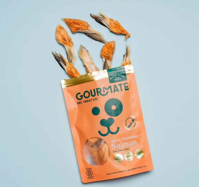Gourmate美食家｜帝王鮭魚鰭邊凍乾 (犬貓可食) 100g / 膠原補給．腦心關節全支援