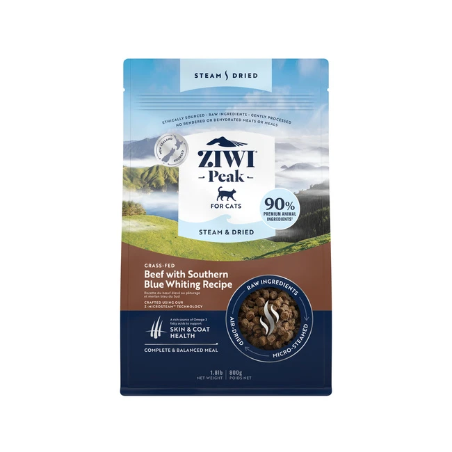 【ZIWI滋益巔峰】微蒸系列90%鮮肉貓糧-草飼牛鱈魚