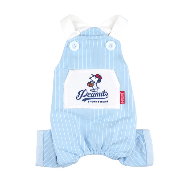 史努比條紋吊帶連身服