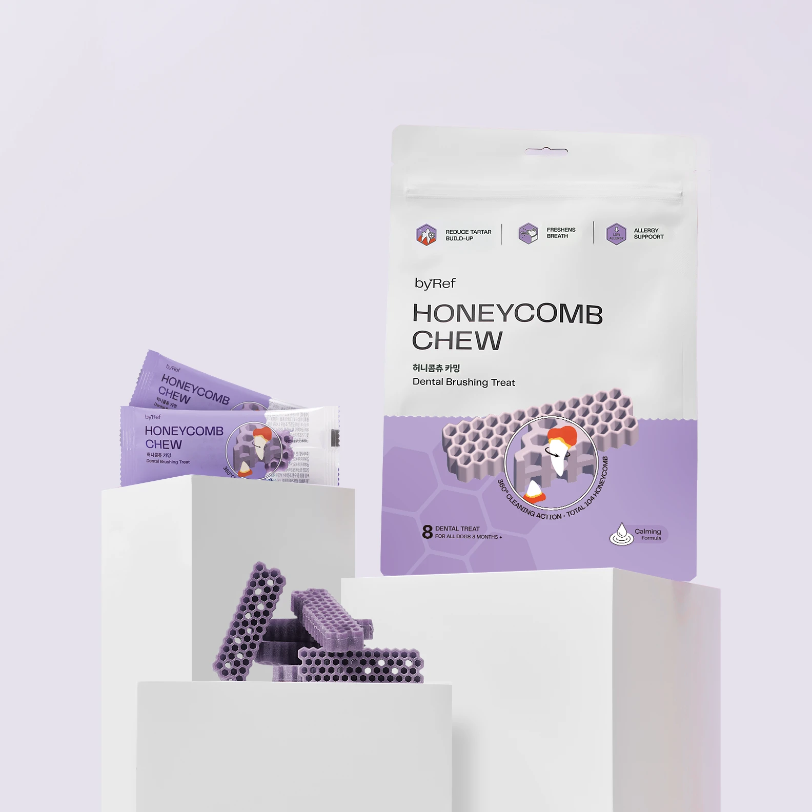 【官網優惠】Honeycomb Chew•蜂巢六角潔牙骨Calming 藍莓明太魚 (情緒舒緩)