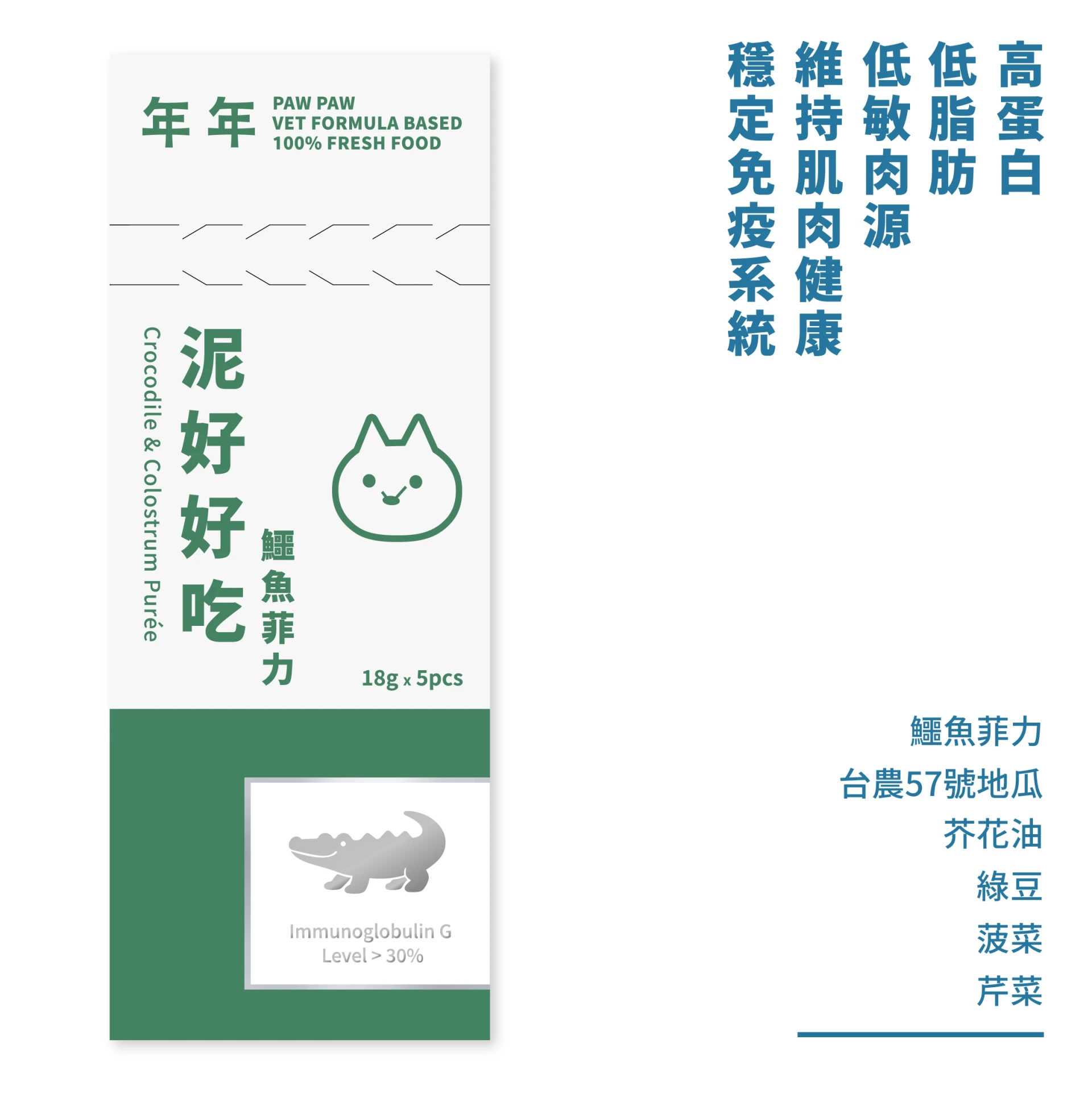 貓・主食肉泥 - 泥好好吃 鱷魚菲力｜5入/盒