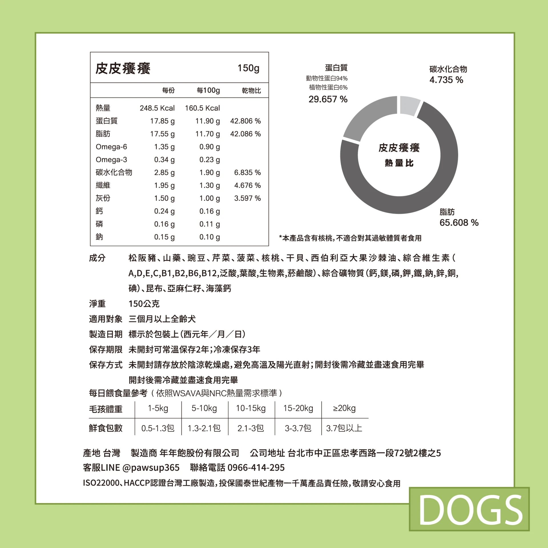 狗・經典主食 - 皮皮癢癢｜150g