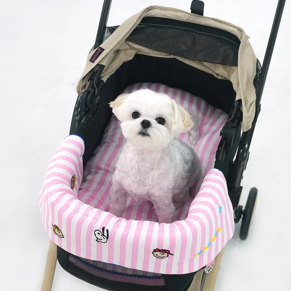 史努比條紋寵物推車護墊/睡墊
