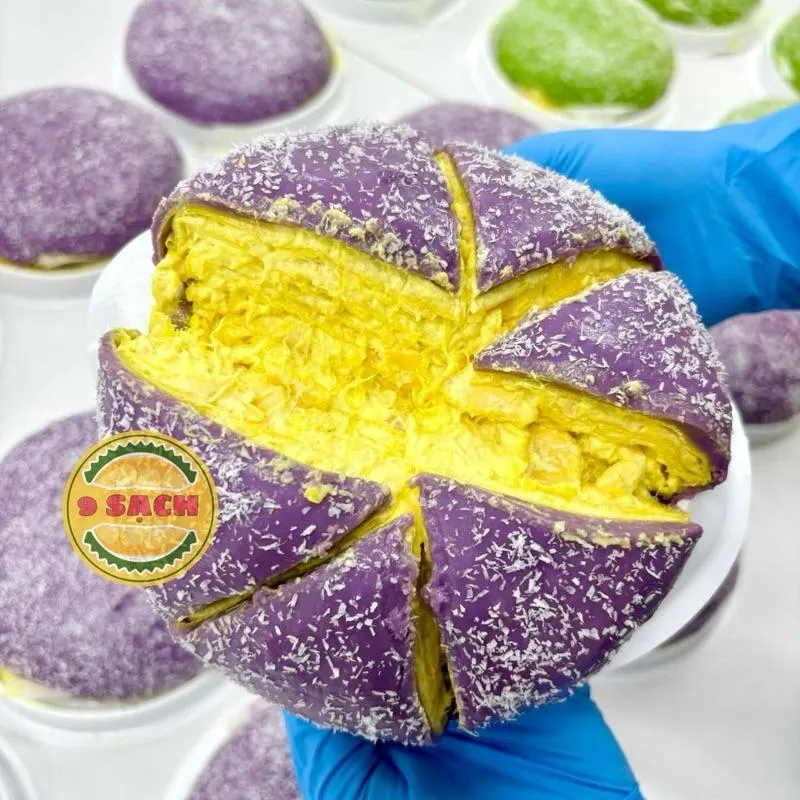 芋頭榴槤蛋糕 BÁNH CREP SẦU RIÊNG Khuai Môn chuẩn 9 sạch