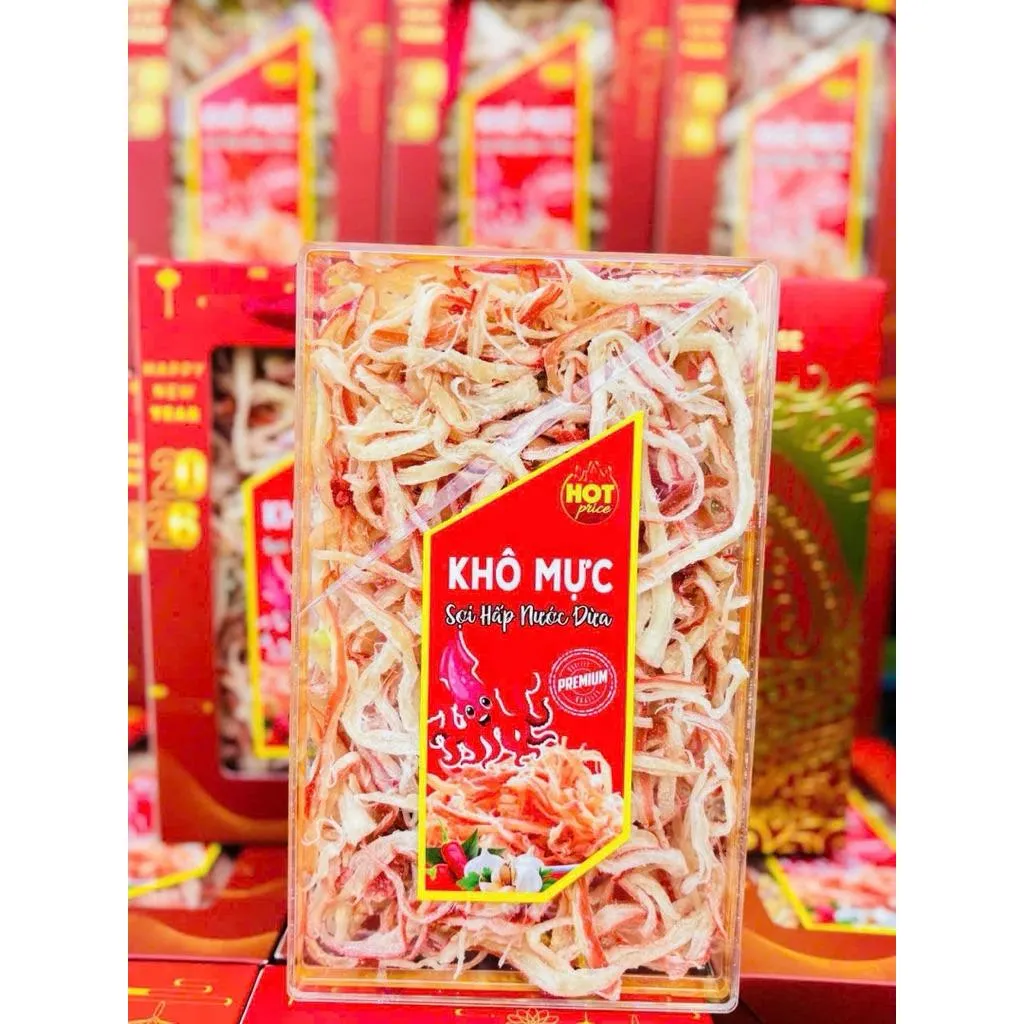 越南魷魚絲禮盒 MỰC SỢI HẤP NƯỚC DỪA – HỘP XUÂN 450G