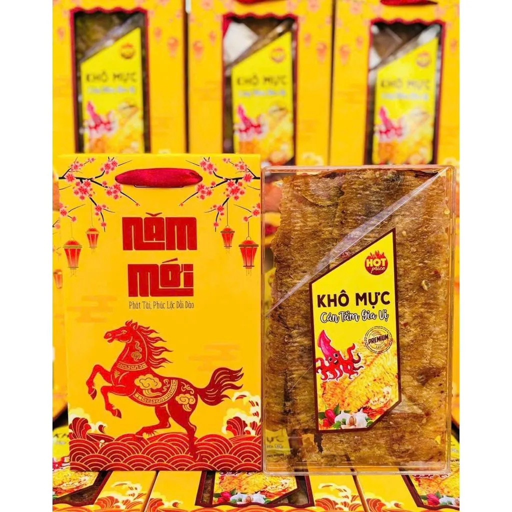 魷魚片禮盒500公克 KHÔ MỰC CÁN TẨM VỊ – HỘP XUÂN 500G