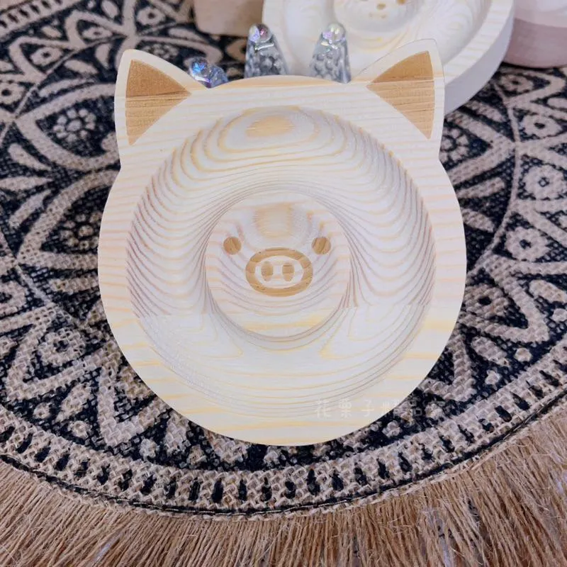 《花栗子精品寵珠寶殿》松木盤小豬、貓款 展示盤 手圍盤 手作 木盤［直播美貨每週一、二、四、五、日］