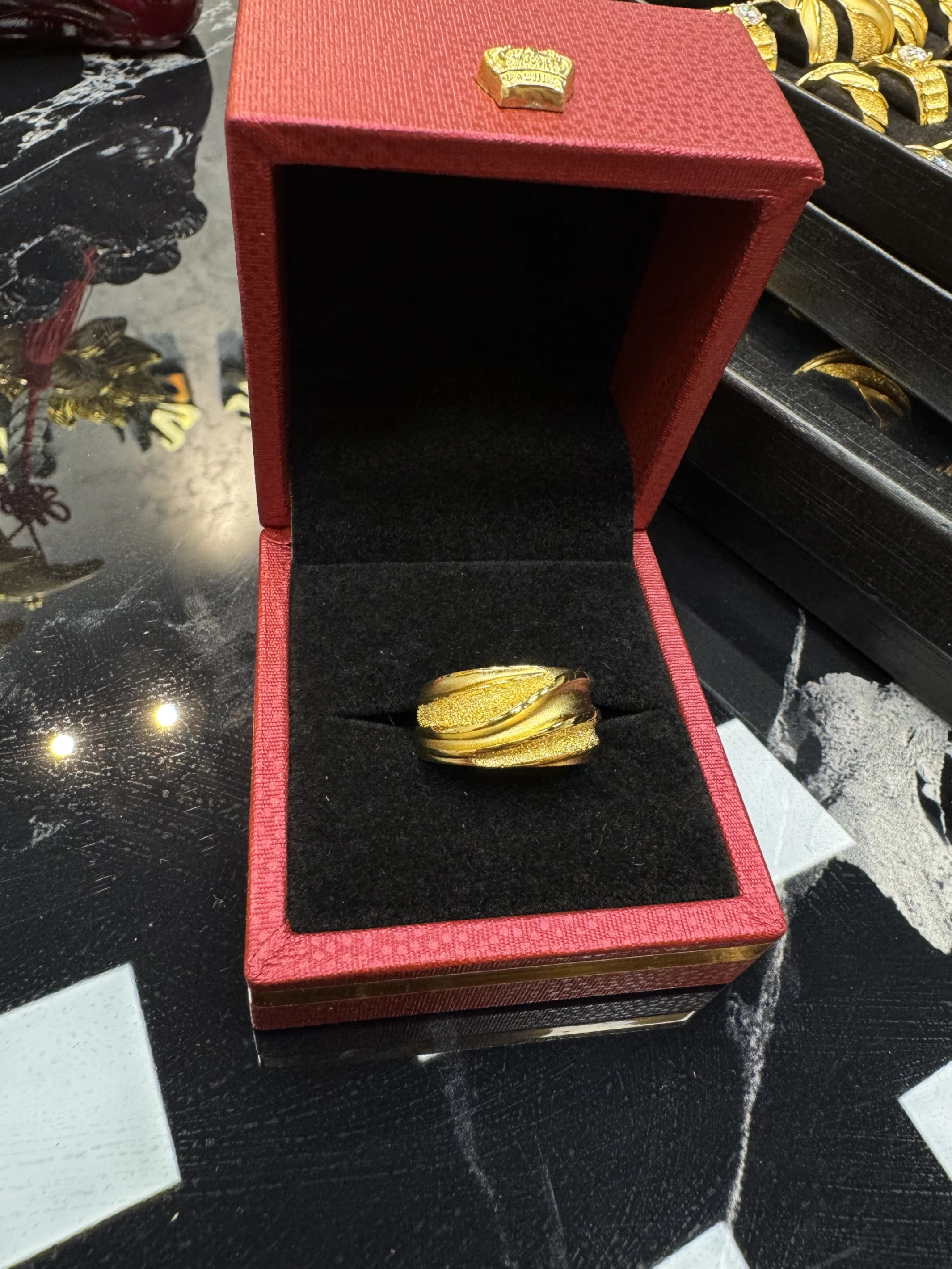 金包銀三錢流線紋戒指