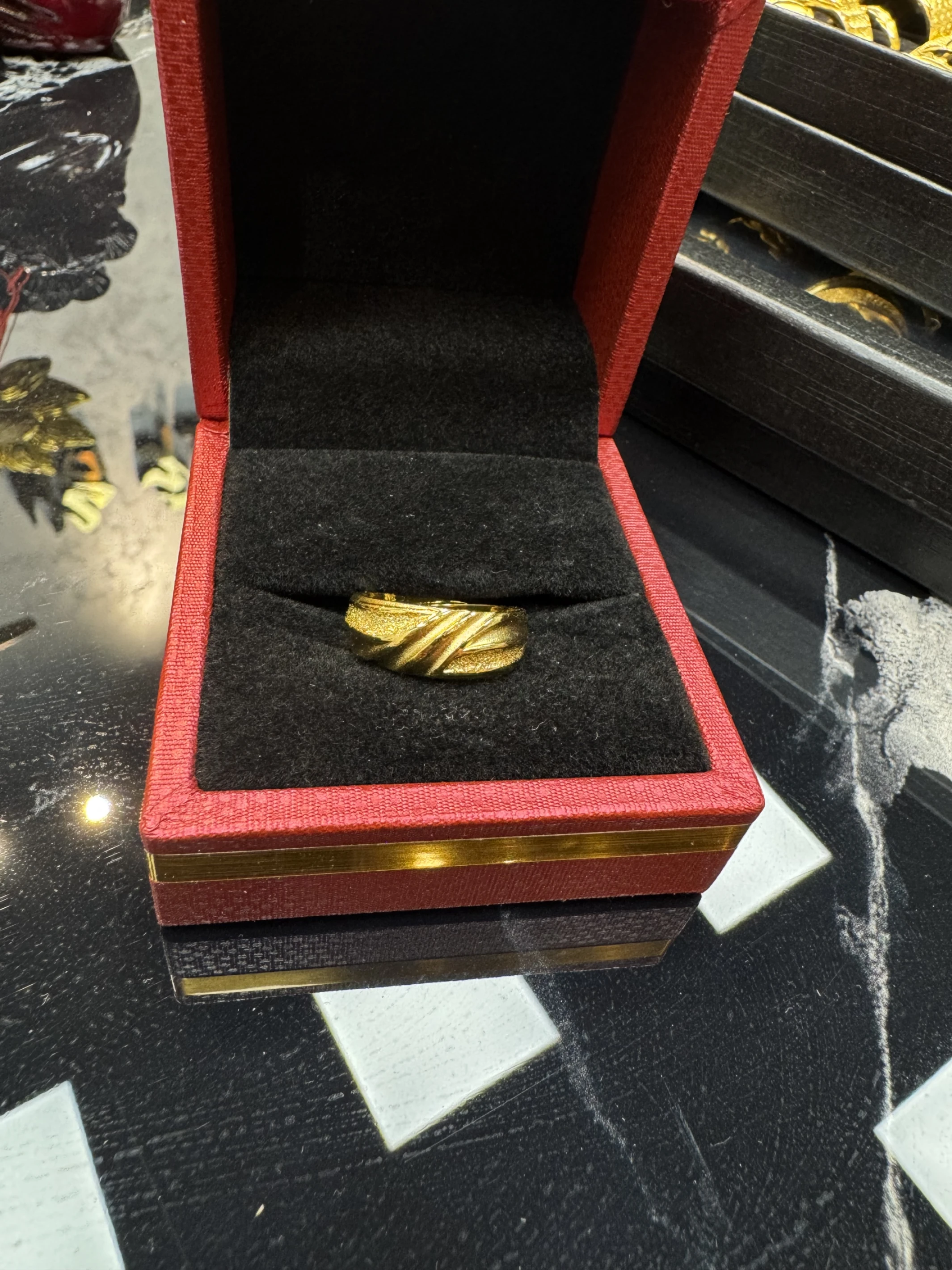 金包銀2錢爪紋鑽沙戒