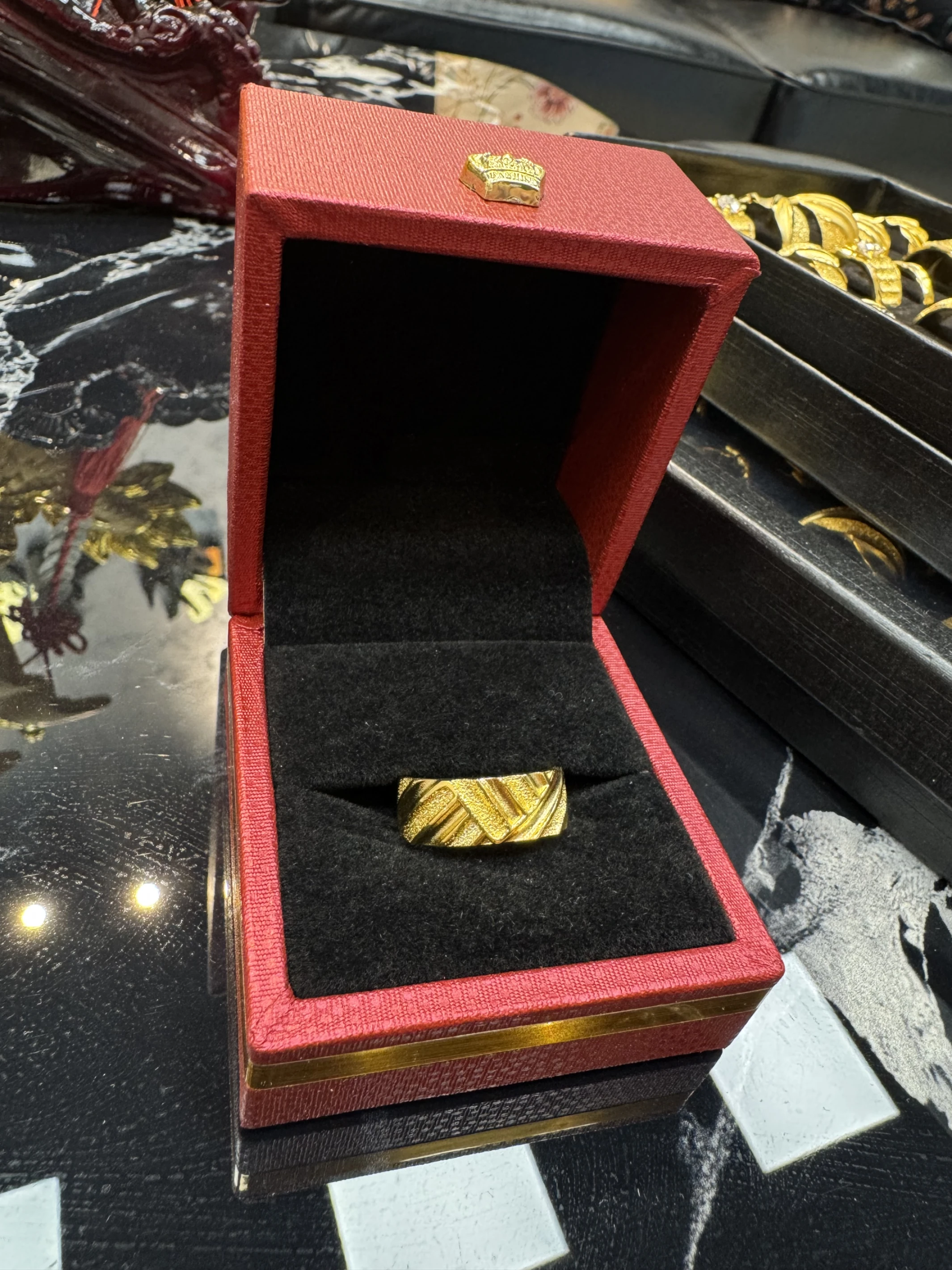 金包銀2錢編織紋戒