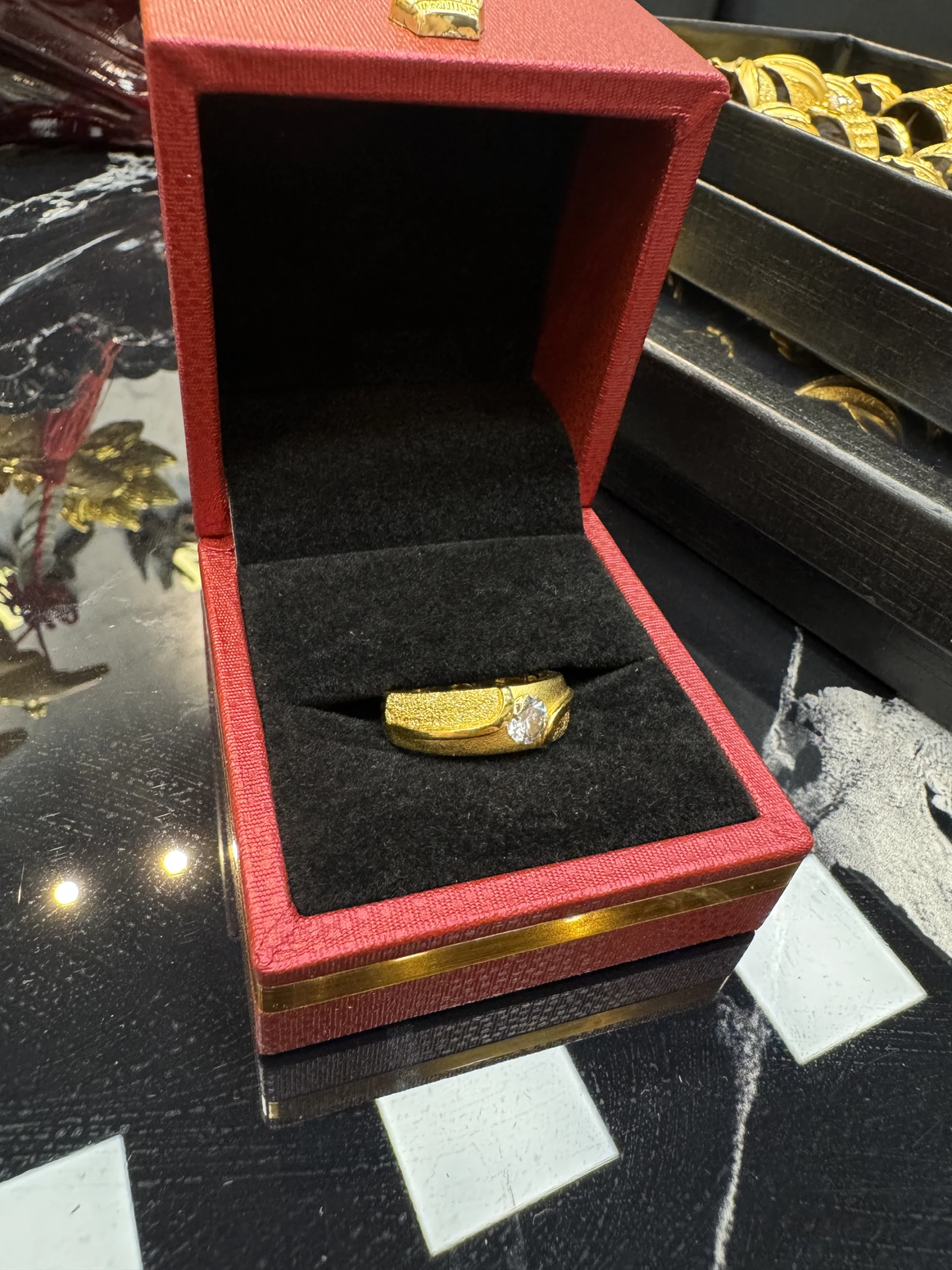 金包銀1錢鑽沙小鑽戒