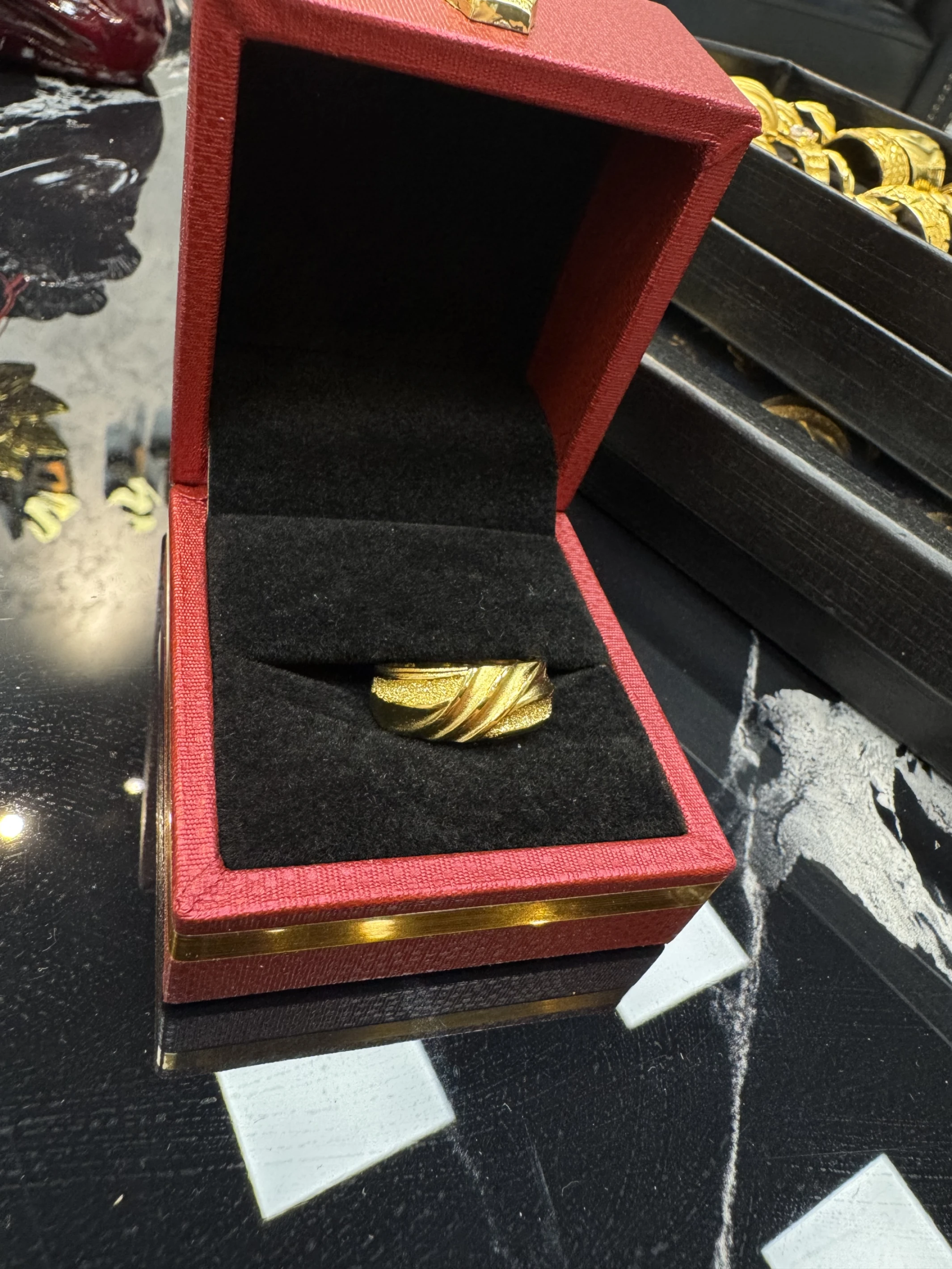 金包銀1錢半爪紋鑽沙戒