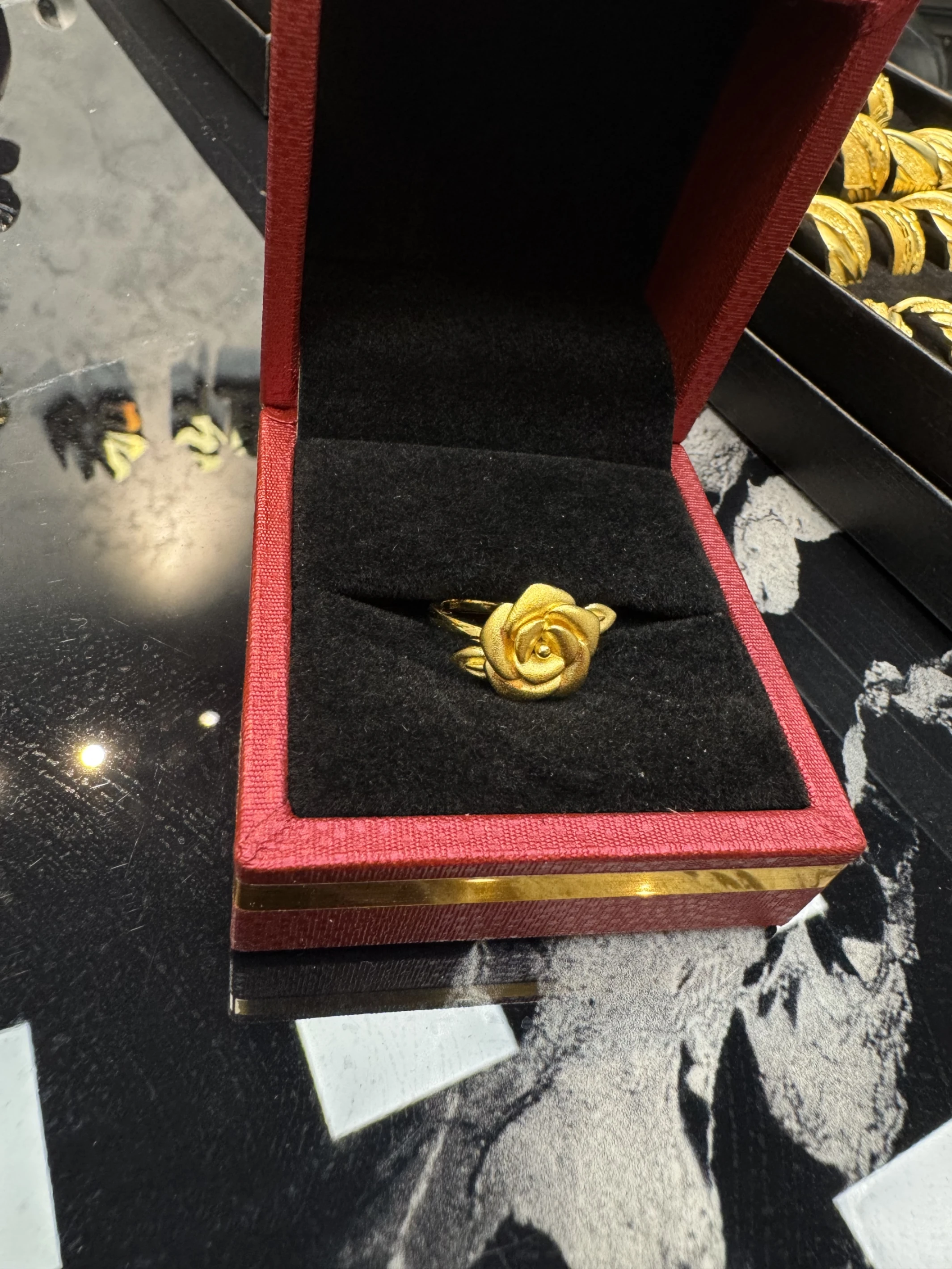 金包銀玫瑰花女戒