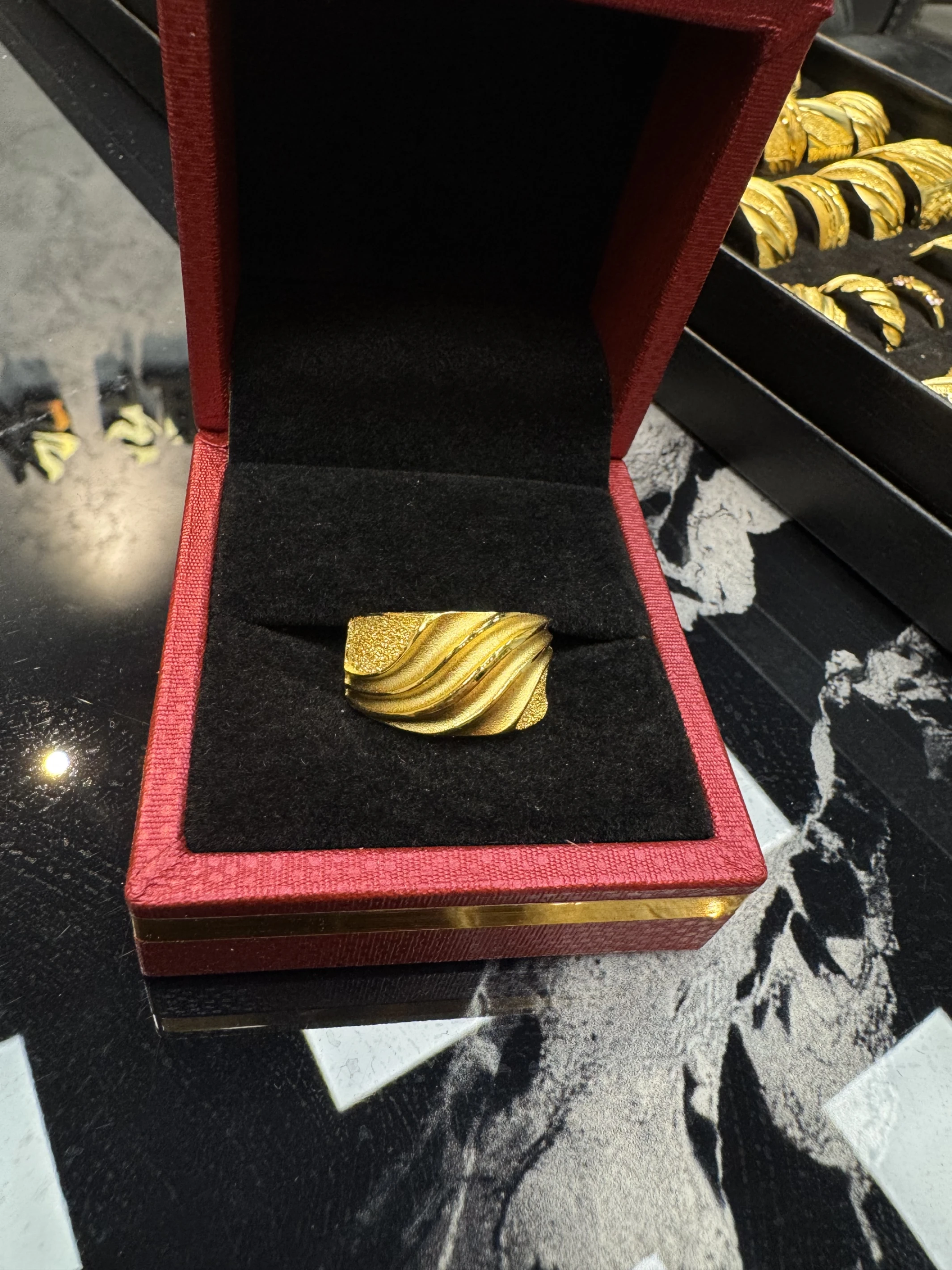 金包銀2錢半水波紋戒