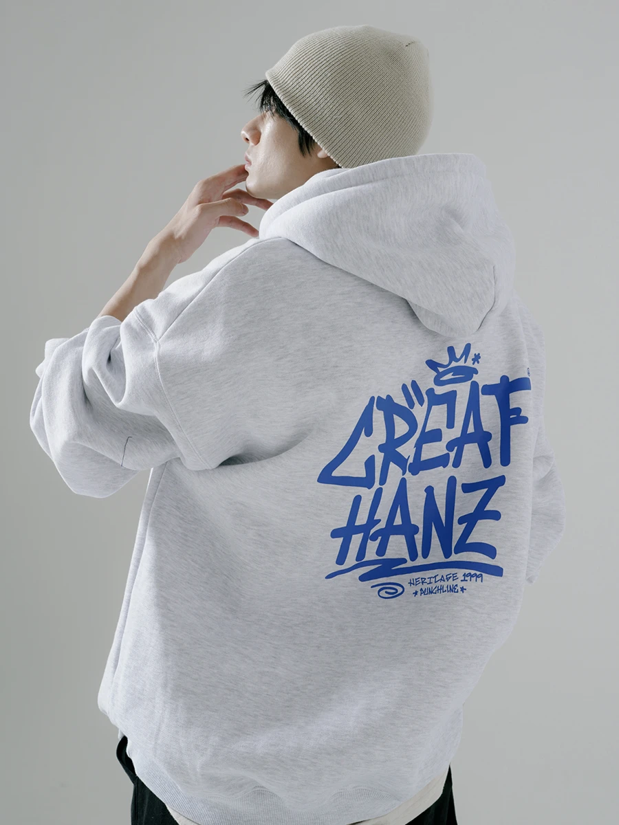 <預購> 韓國PUNCHLINE HANZ 👑 塗鴉刷毛帽T