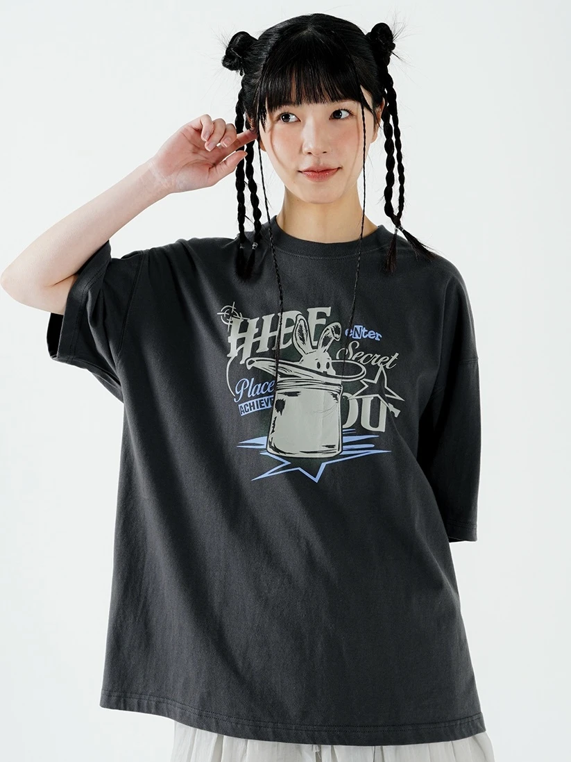 <預購> 韓國PUNCHLINE Hide Bunny🐰高磅純棉短T