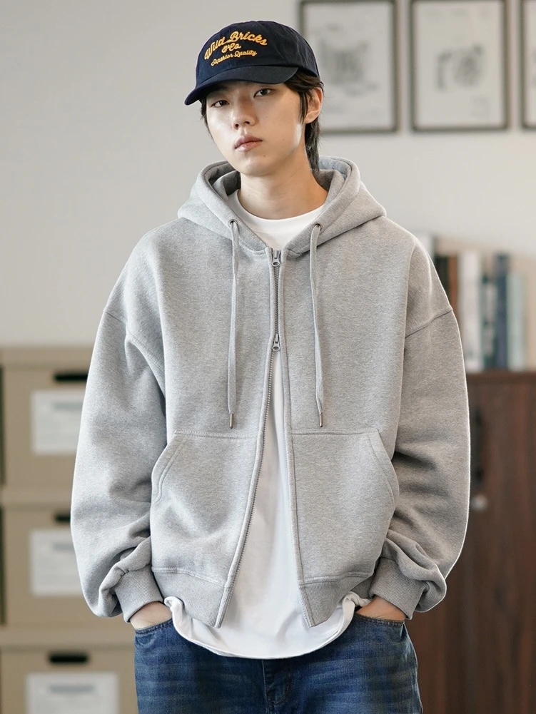 <預購> 韓國JEMUT Wise Overfit雙向拉鍊刷毛連帽外套