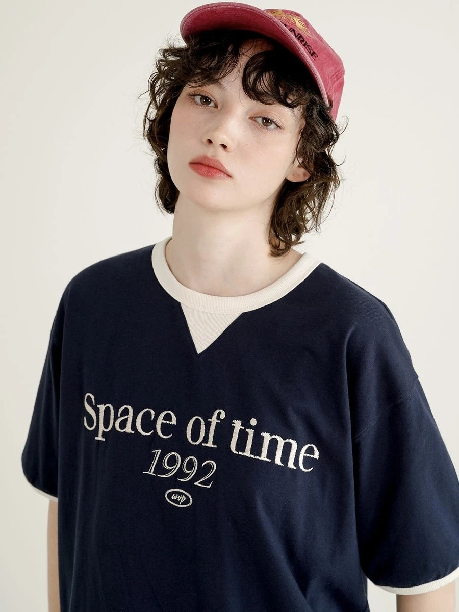 <預購> 韓國WV PROJECT Space of Time 復古電繡純棉短T