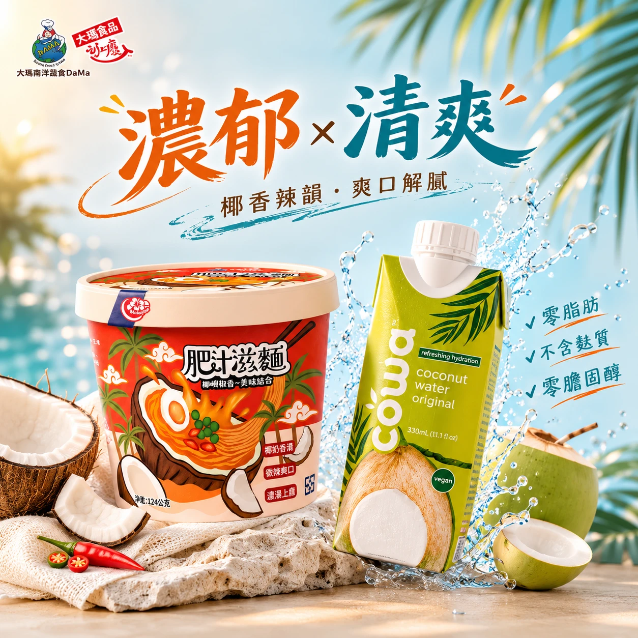 椰香雙享 | 肥汁滋麵6碗+椰子水3罐