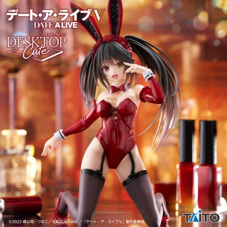 TAITO 景品 桌面可愛系列 約會大作戰V 時崎狂三 兔女郎Ver. 紅 (高約 13cm)