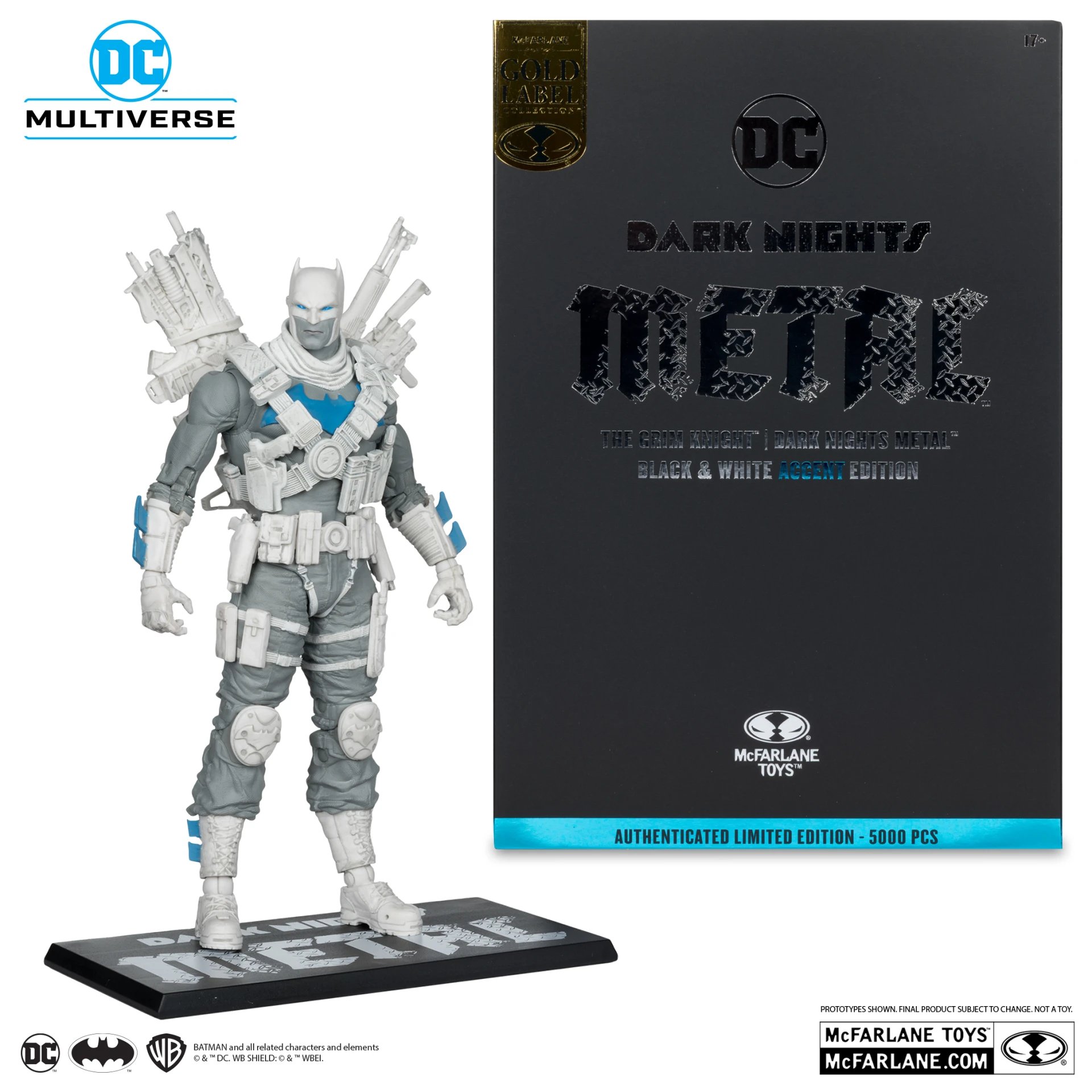 麥法蘭 7吋DC 宇宙 黑暗之夜殘酷騎士 蝙蝠俠 灰白色 金標