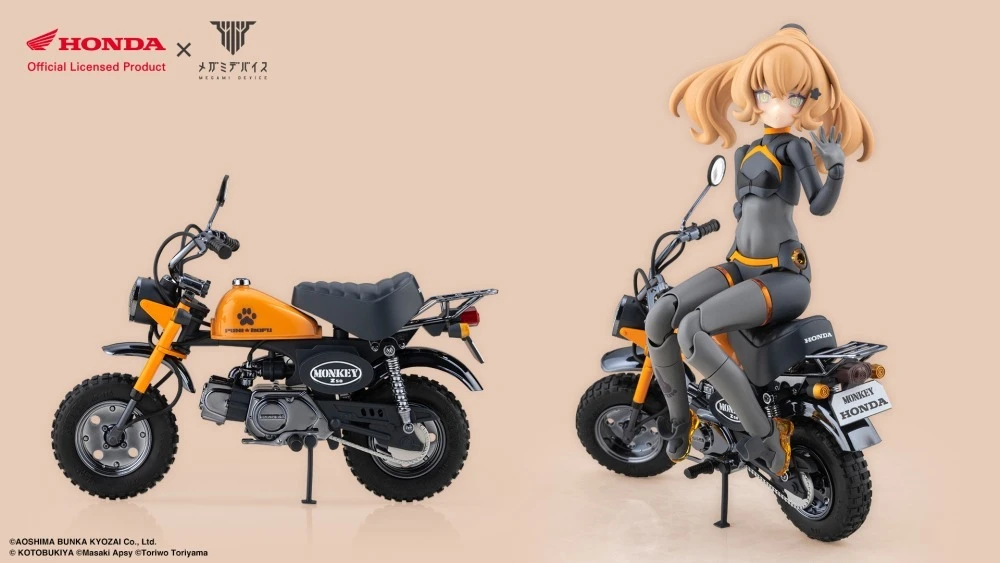 27年1月 Megami Device 女神裝置 PUNI☆MOFU 賽車兔兔 with 本田猴 Z50J-1 組裝模型