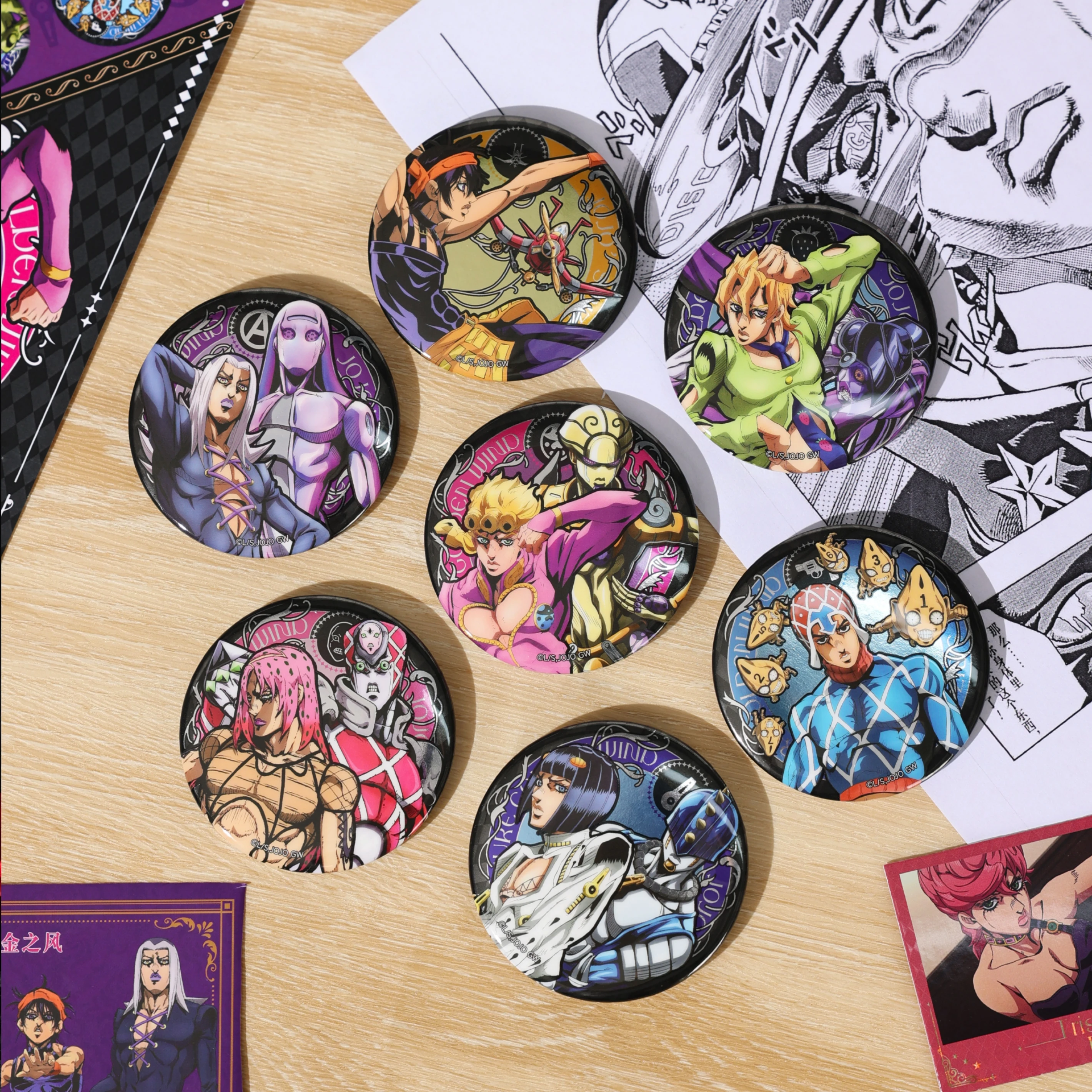 JOJO 黃金之風 徽章盲袋75mm(7款7入)