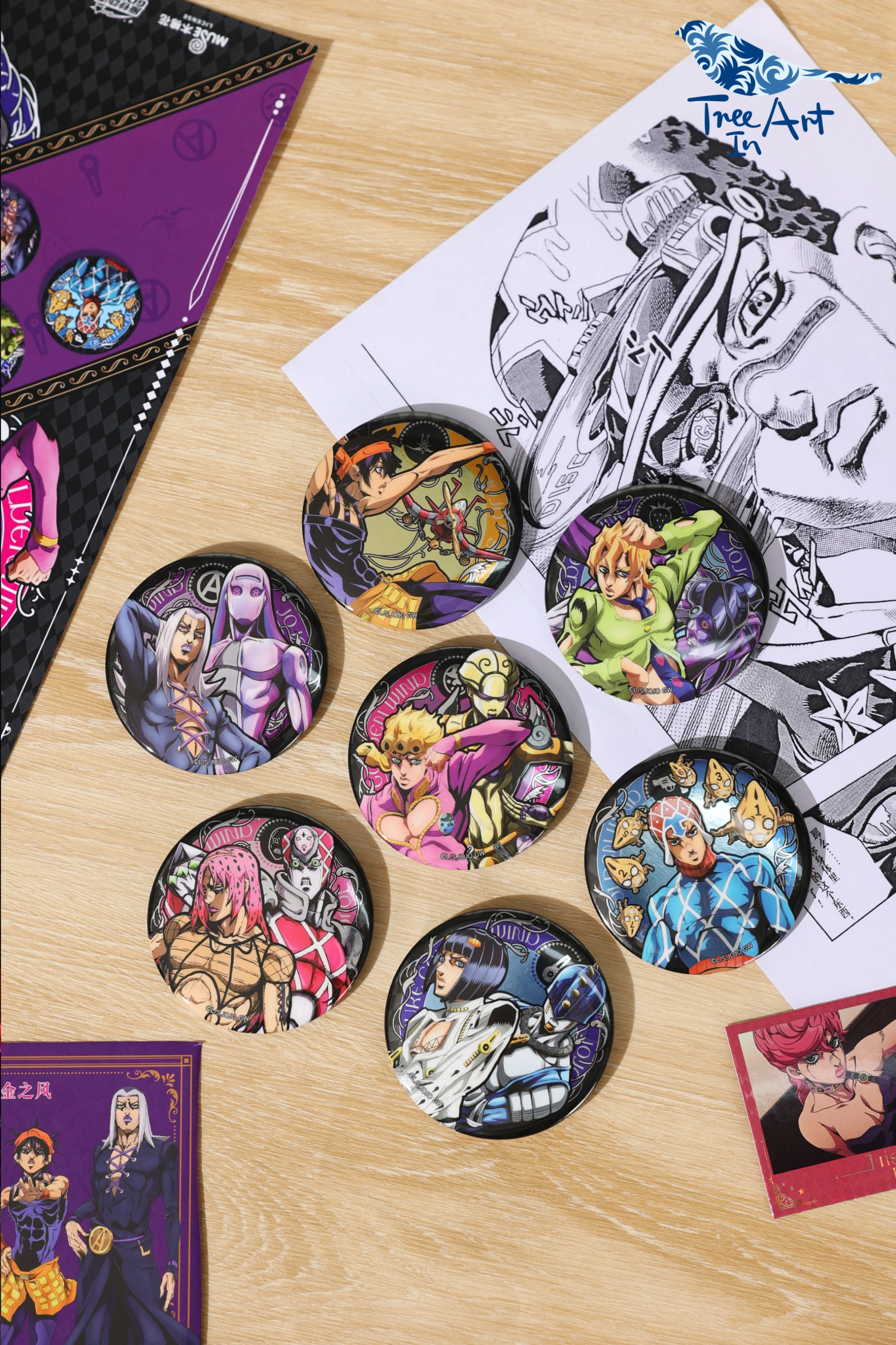 JOJO 黃金之風 徽章盲袋75mm(7款7入)