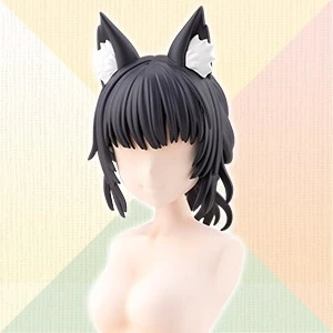 26年12月 1/10 創彩少女庭園 造型假髮 動物耳朵 凌亂髮髻 狐狸 組裝模型