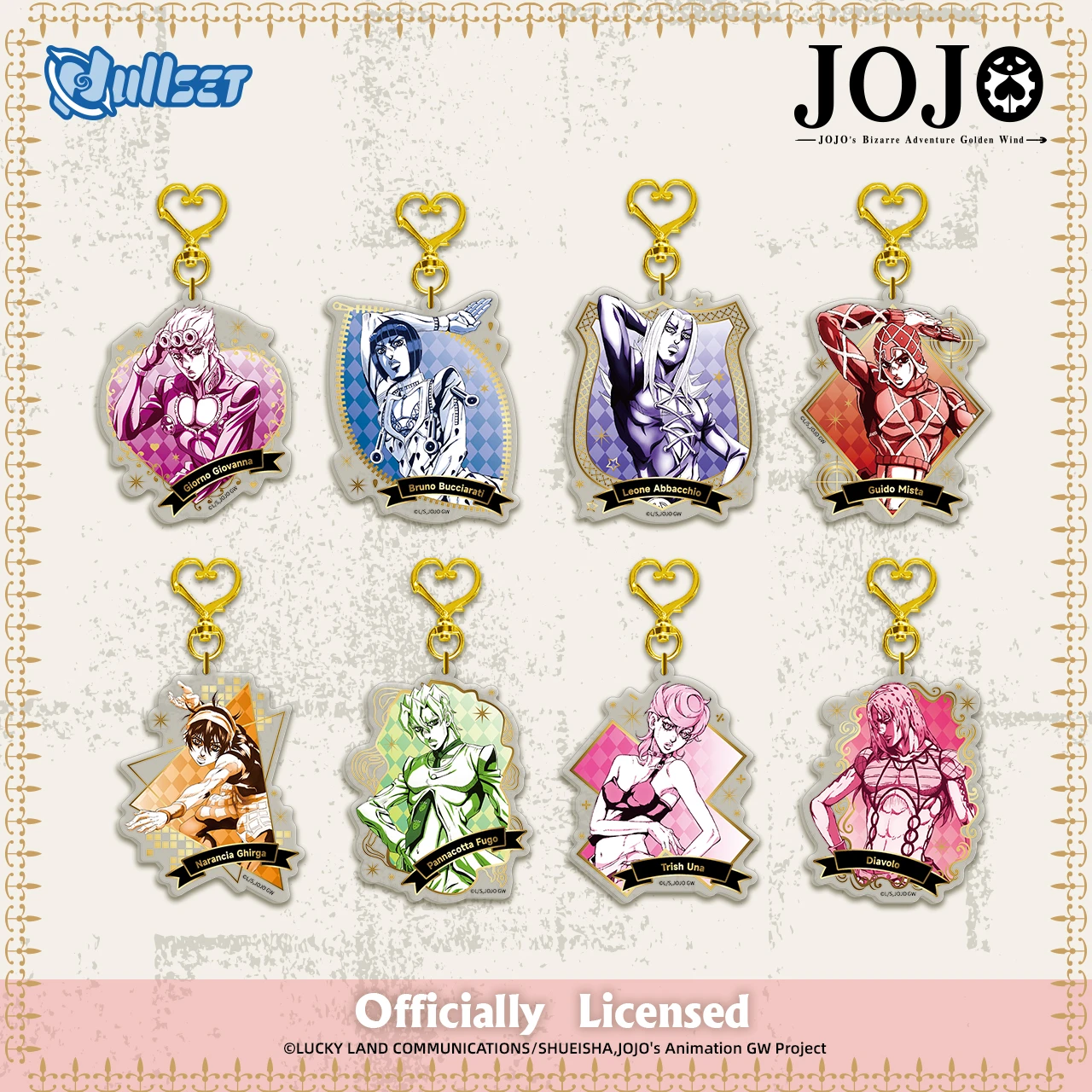 JOJO的奇妙冒險壓克力鑰匙圈盲盒(8款8入)