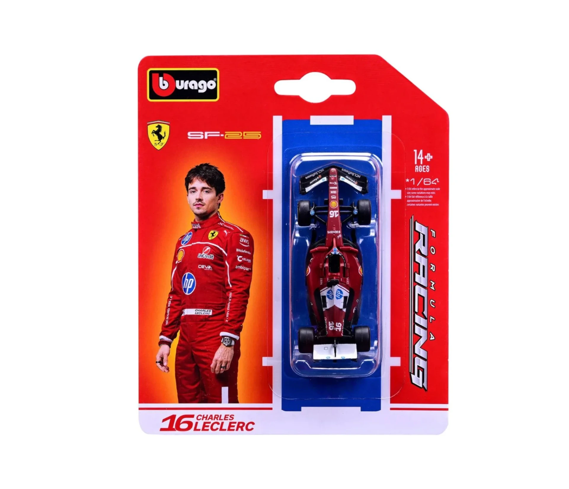 Bburago 1:64 吊卡 Ferrari SF-25 #16 Charles Leclerc