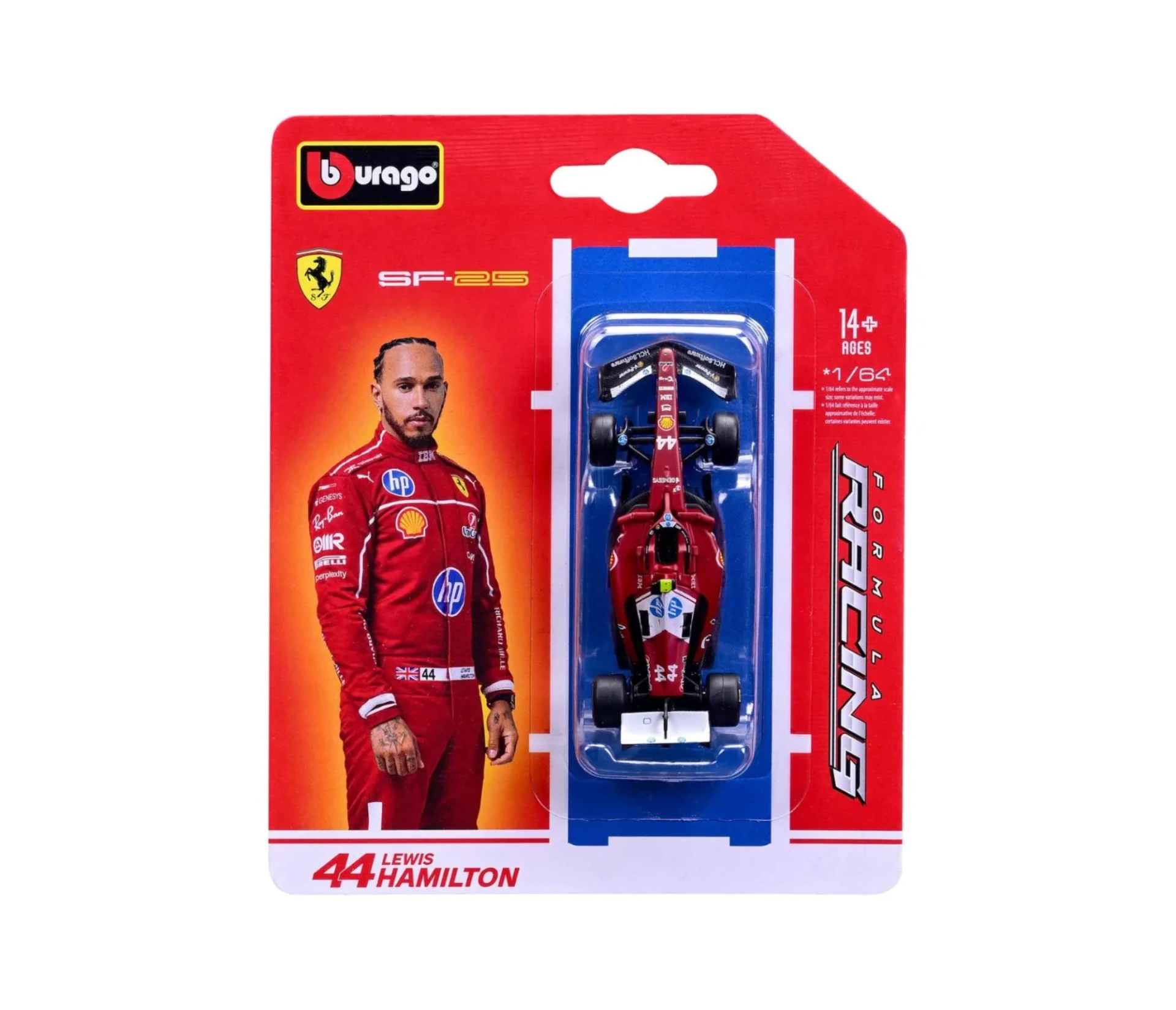 Bburago 1:64 吊卡 Ferrari SF-25 #44 Lewis Hamilton