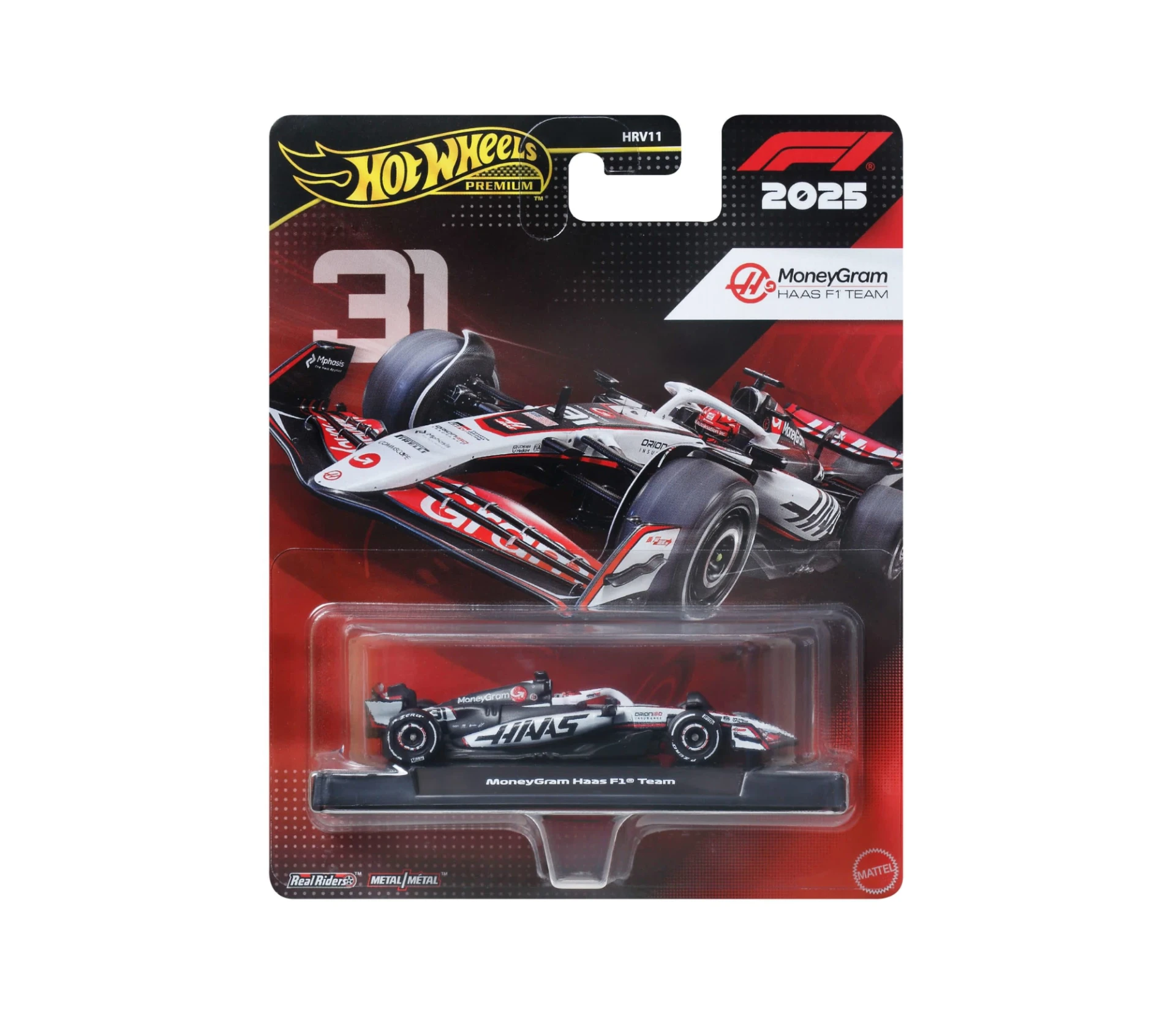 Hot Wheels Premium 1:64 MoneyGram Haas 2025 Formula 1® Team Haas #31