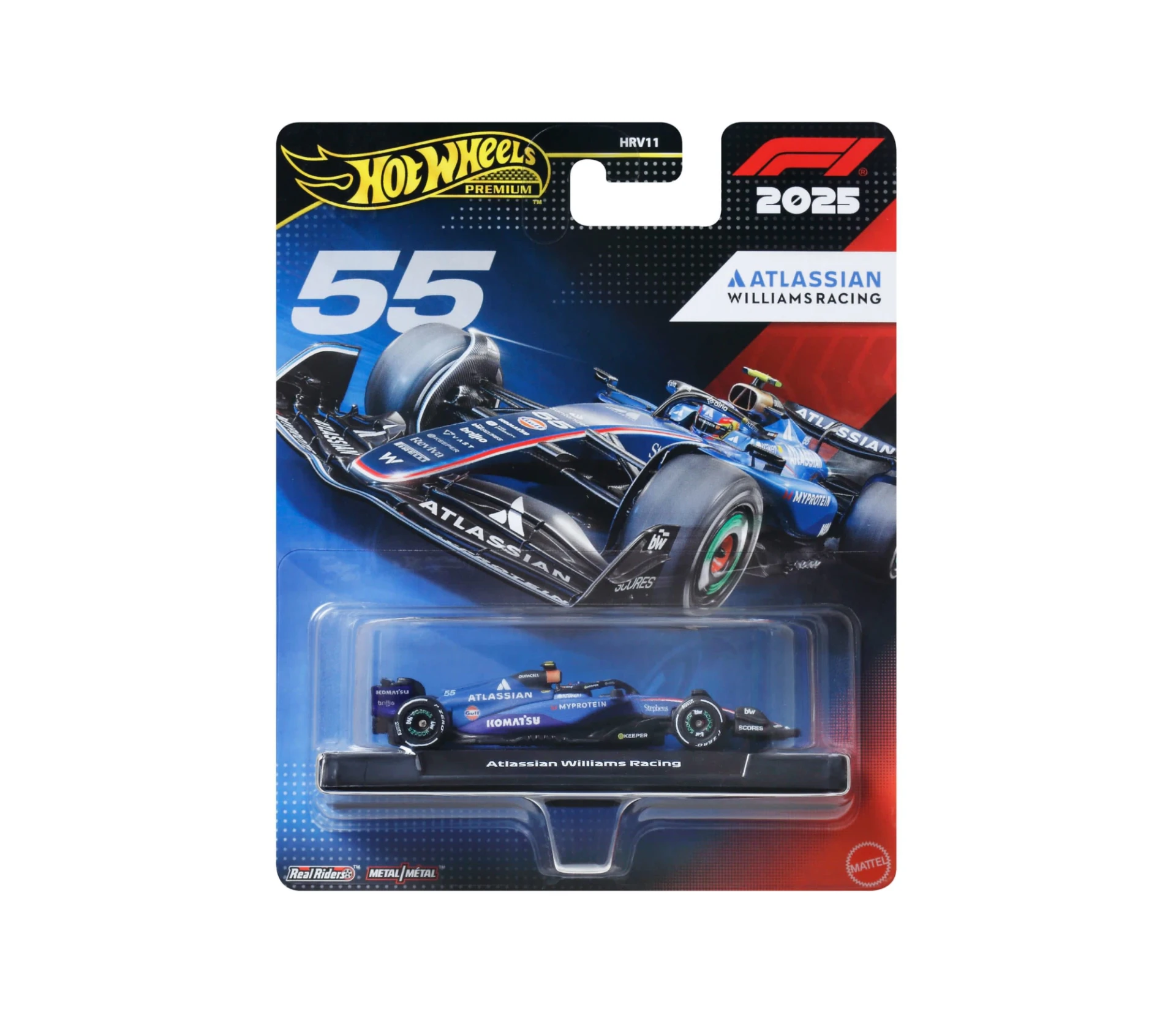 Hot Wheels Premium 1:64 Atlassian Williams Racing 2025 Formula 1® Team #55