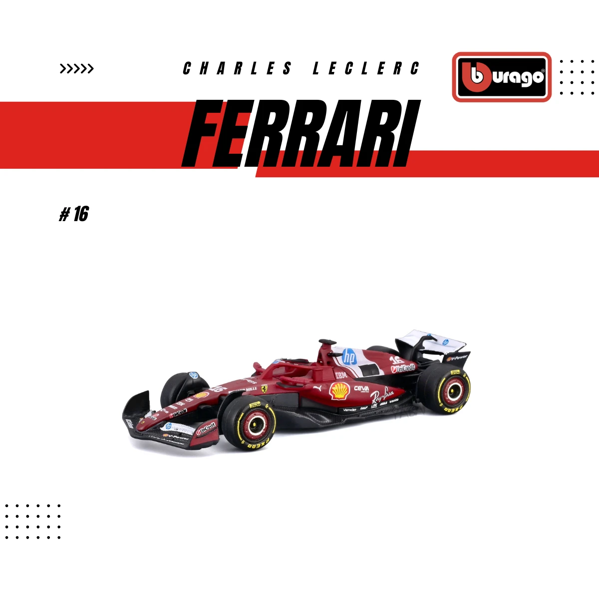 Bburago 1:64 吊卡 Ferrari SF-25 #16 Charles Leclerc