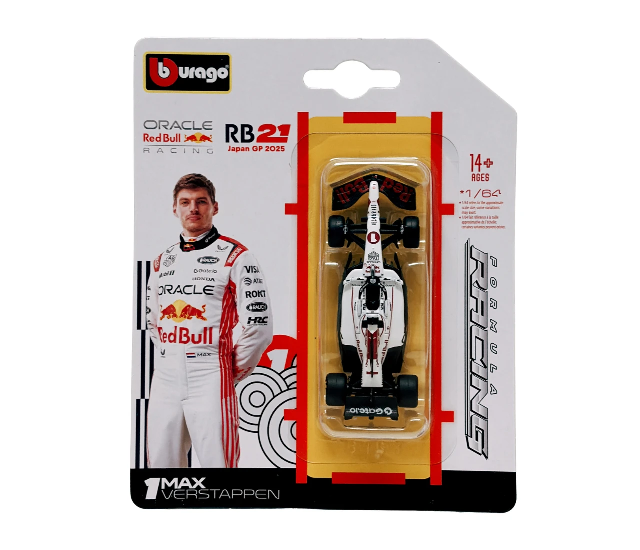 Bburago 1:64 吊卡 Oracle Red Bull Racing RB21 白牛 #1 Max Verstappen 日本站