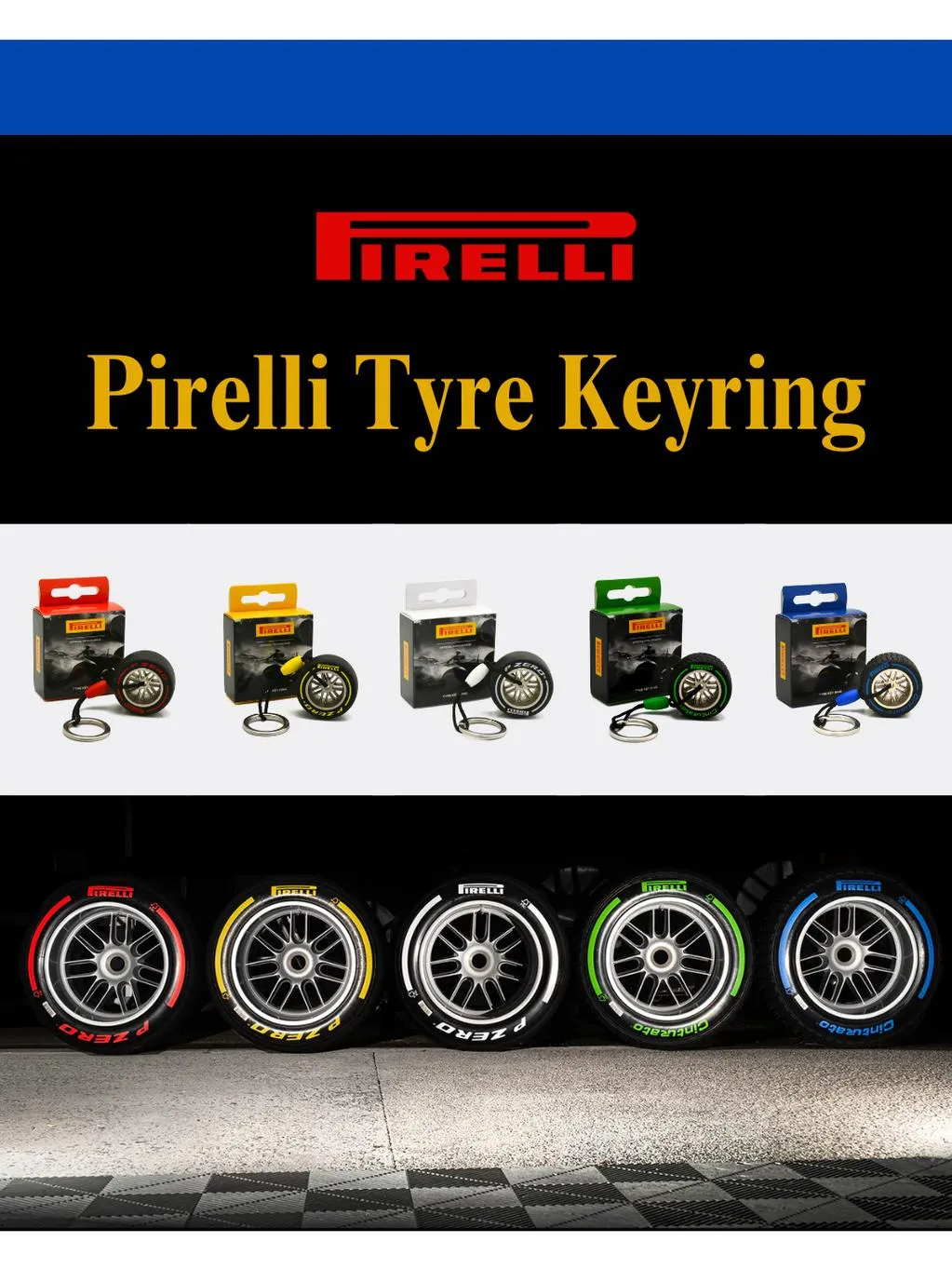 F1官方授權 Pirelli Tyre Keyring 倍耐力輪胎鑰匙圈
