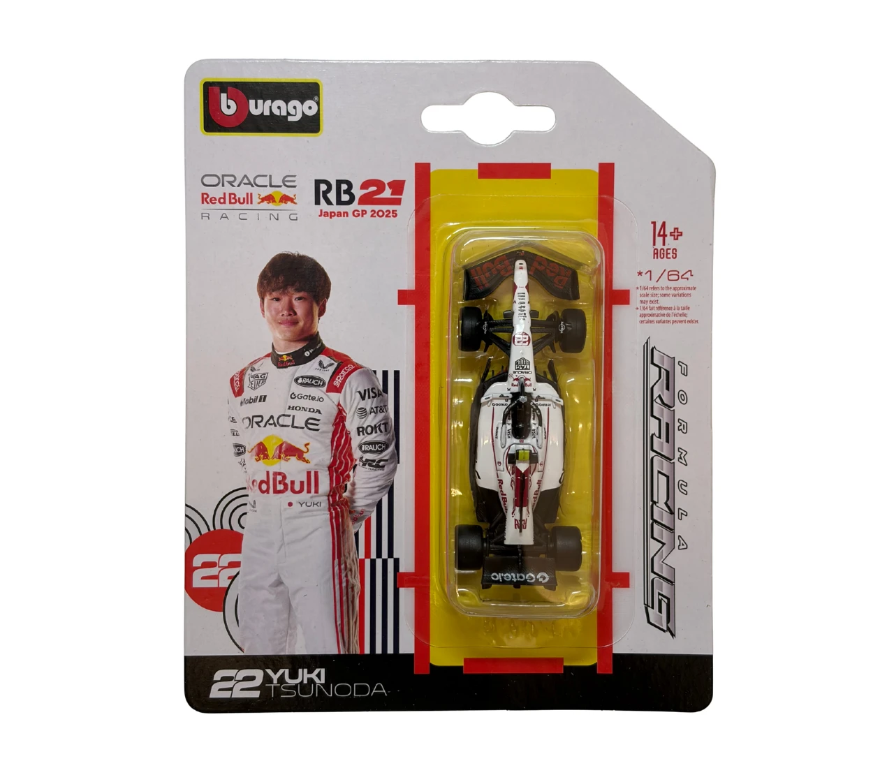 Bburago 1:64 吊卡 Oracle Red Bull Racing RB21 白牛 #22 Yuki Tsunoda 日本站
