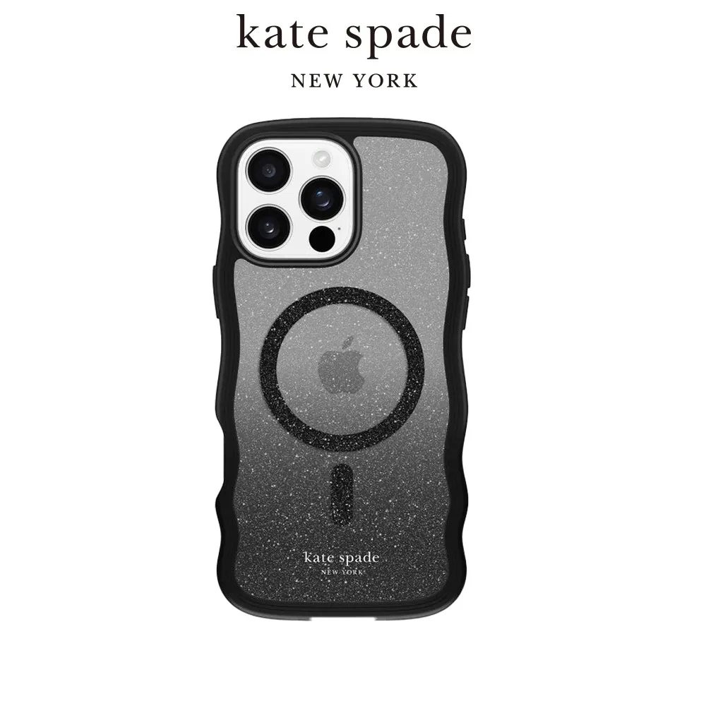 Kate Spade iPhone 16 系列 精品磁吸防摔波浪殼 幻影黑