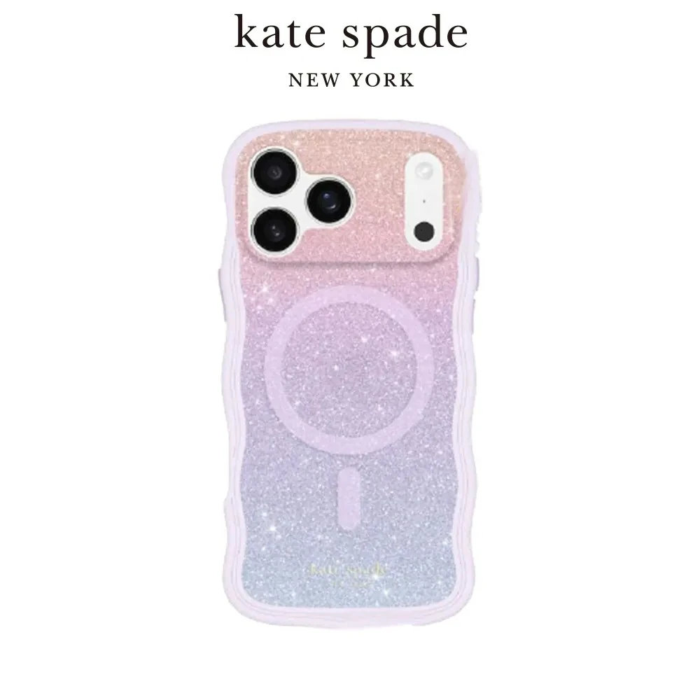 Kate Spade iPhone 17 系列 精品磁吸防摔波浪殼 粉彩紫
